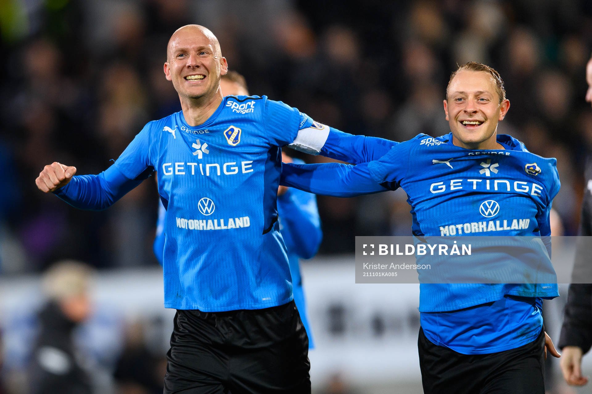 Halmstads Andreas Johansson och Joel Allansson jublar