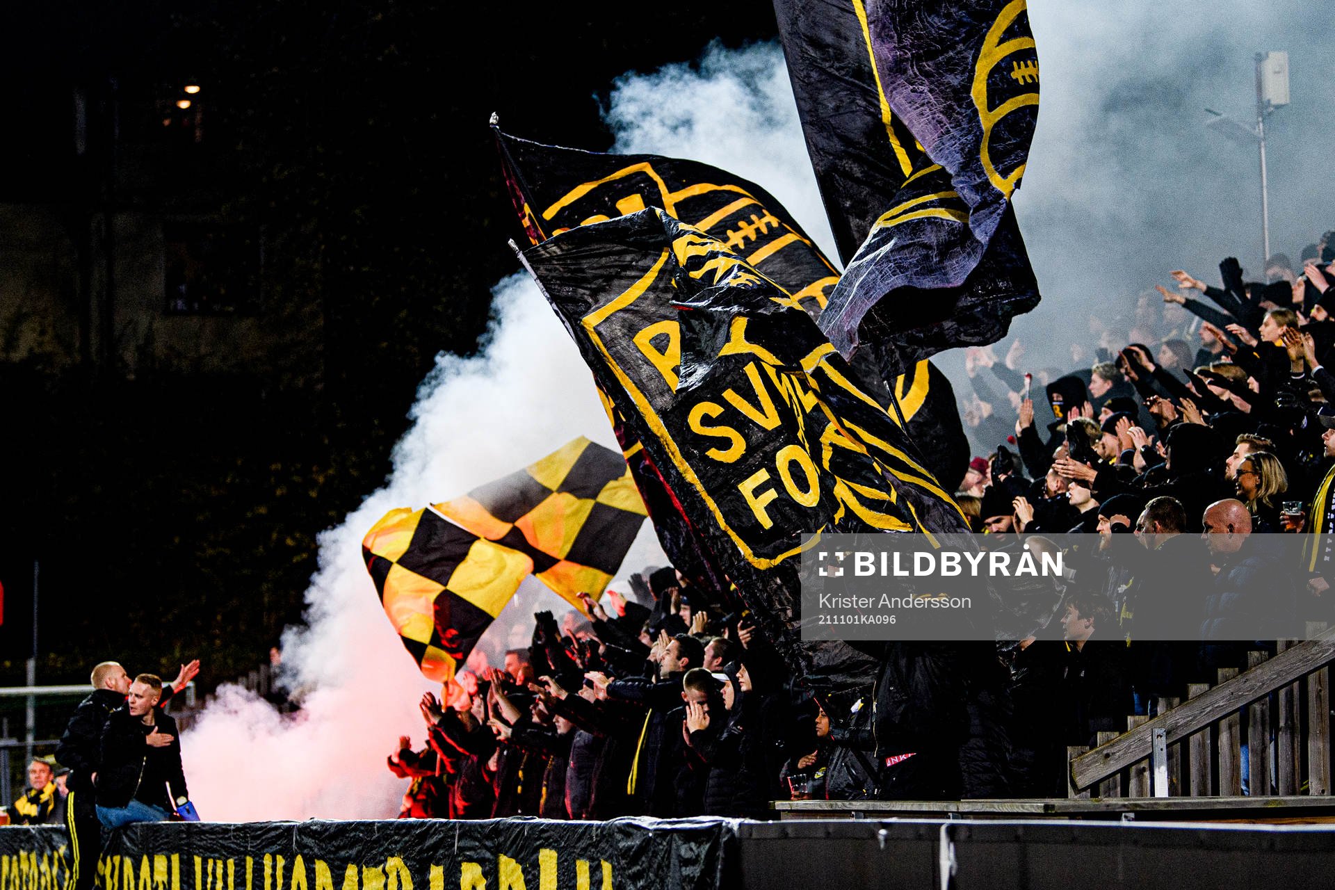 s supportrar före fotbollsmatchen i Allsvenskan mellan