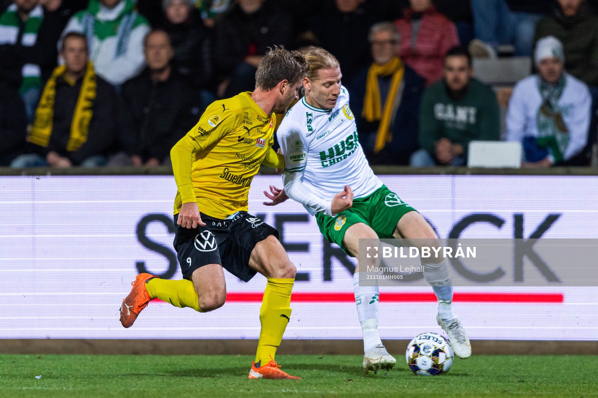 Mjällbys Joel Nilsson och Hammarbys Gustav Ludwigson