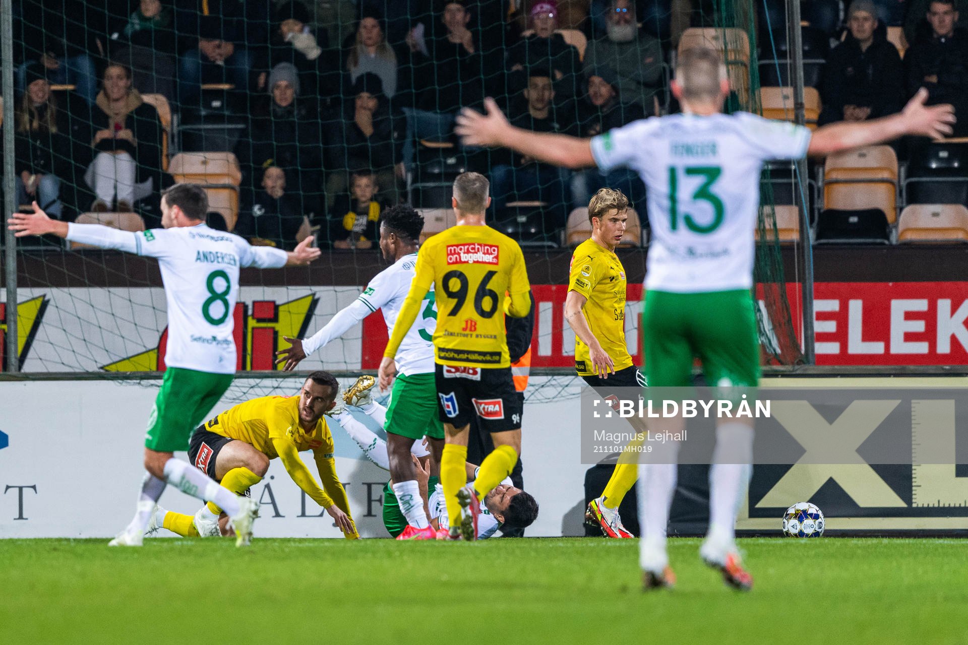 Hammarbys Jeppe Andersen, Akinkunmi Amoo och Mads Fenger