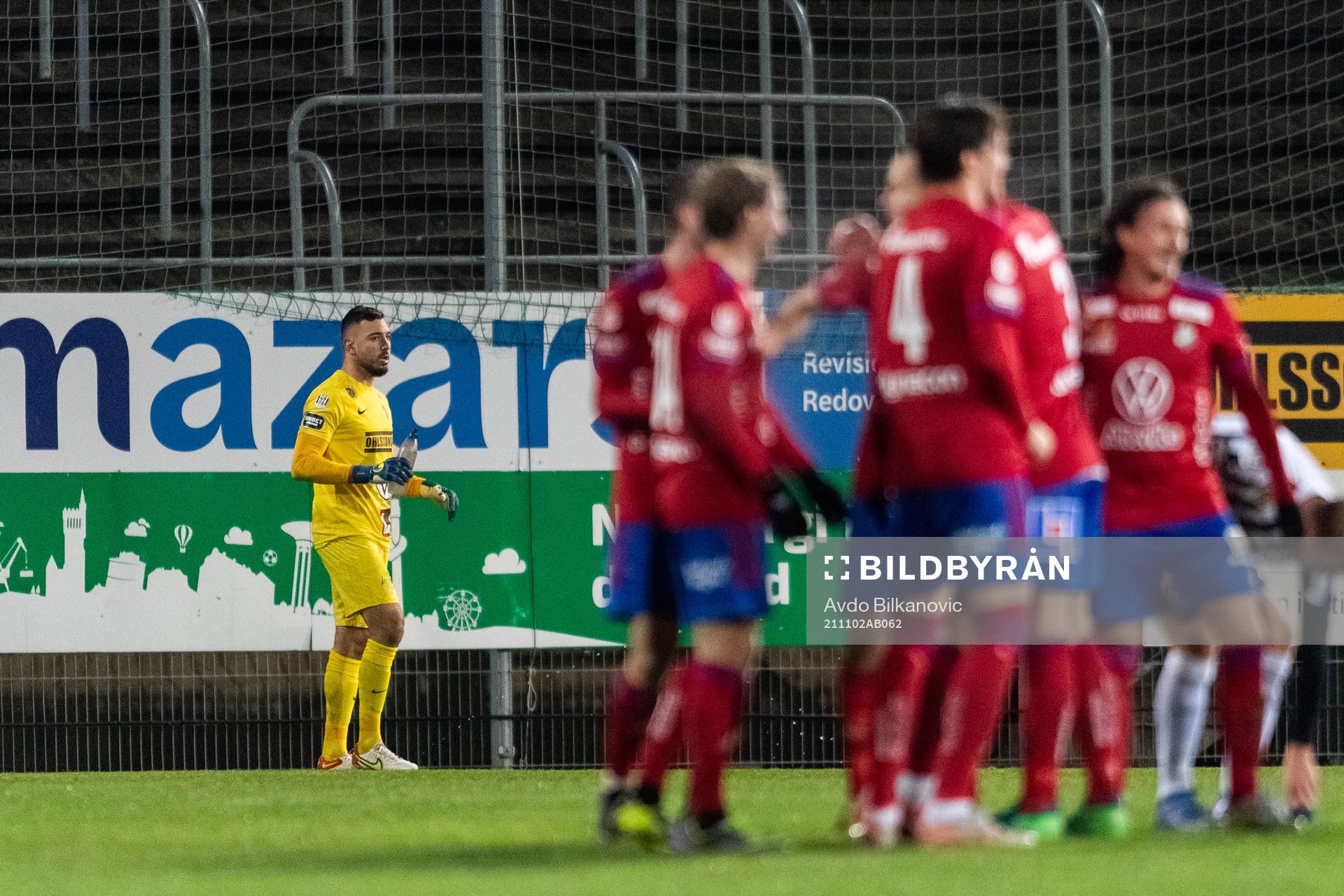 Landskronas målvakt Amr Kaddoura deppar