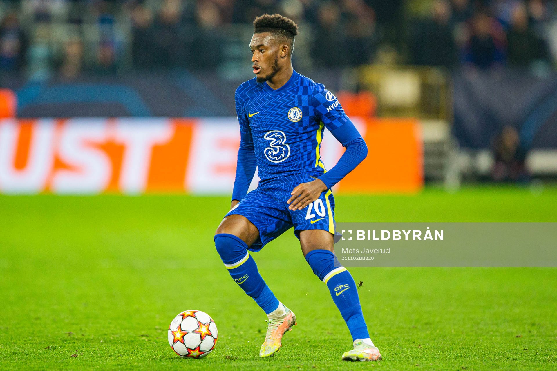 Callum Hudson Odoi of Chelsea during the UEFA Champions League football match between Malmö FF and Chelsea on November 2, 2021 in Malmö.