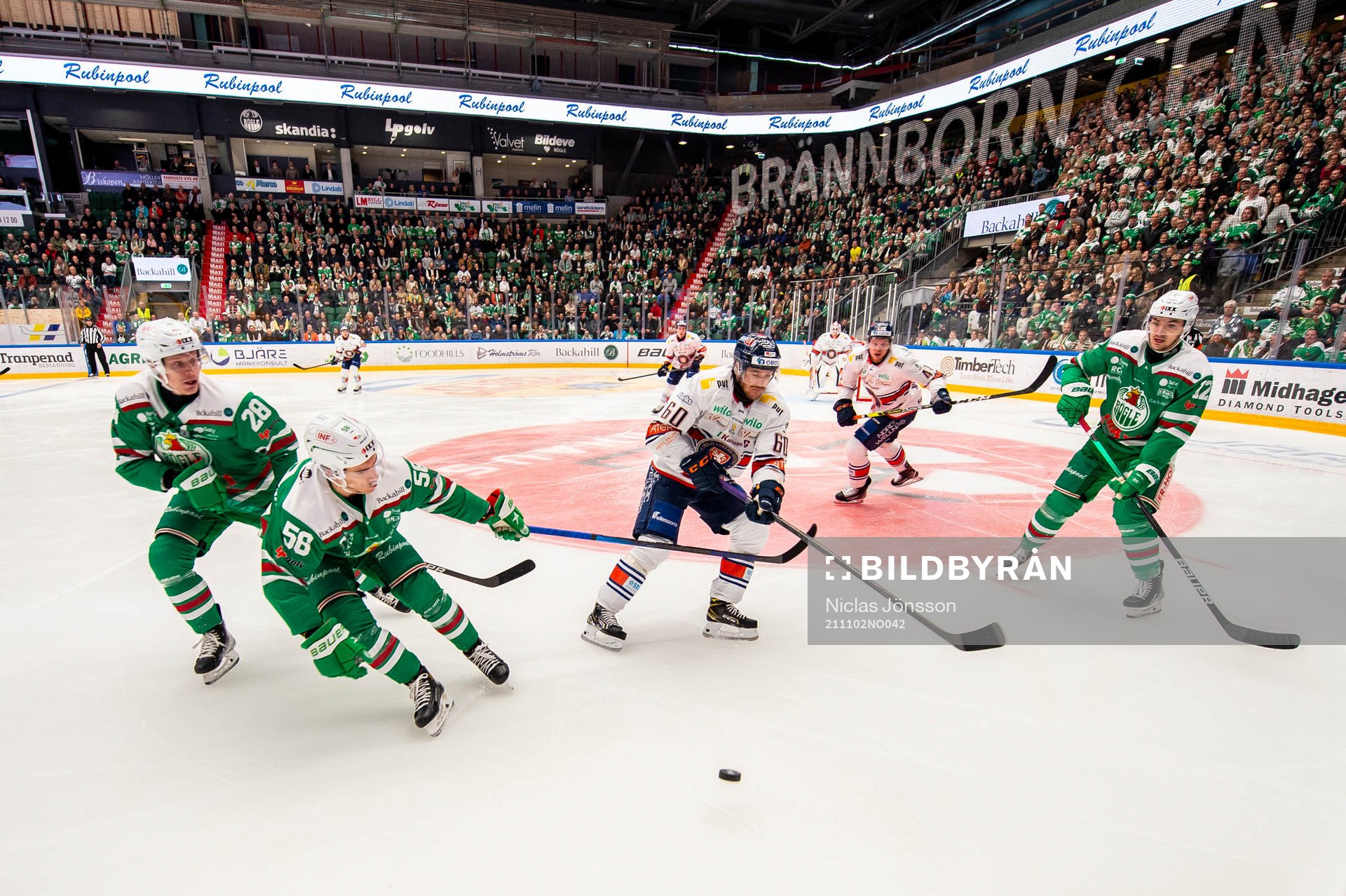 Rögles Anton Bengtsson, Ryan McKiernan, Brady Ferguson och