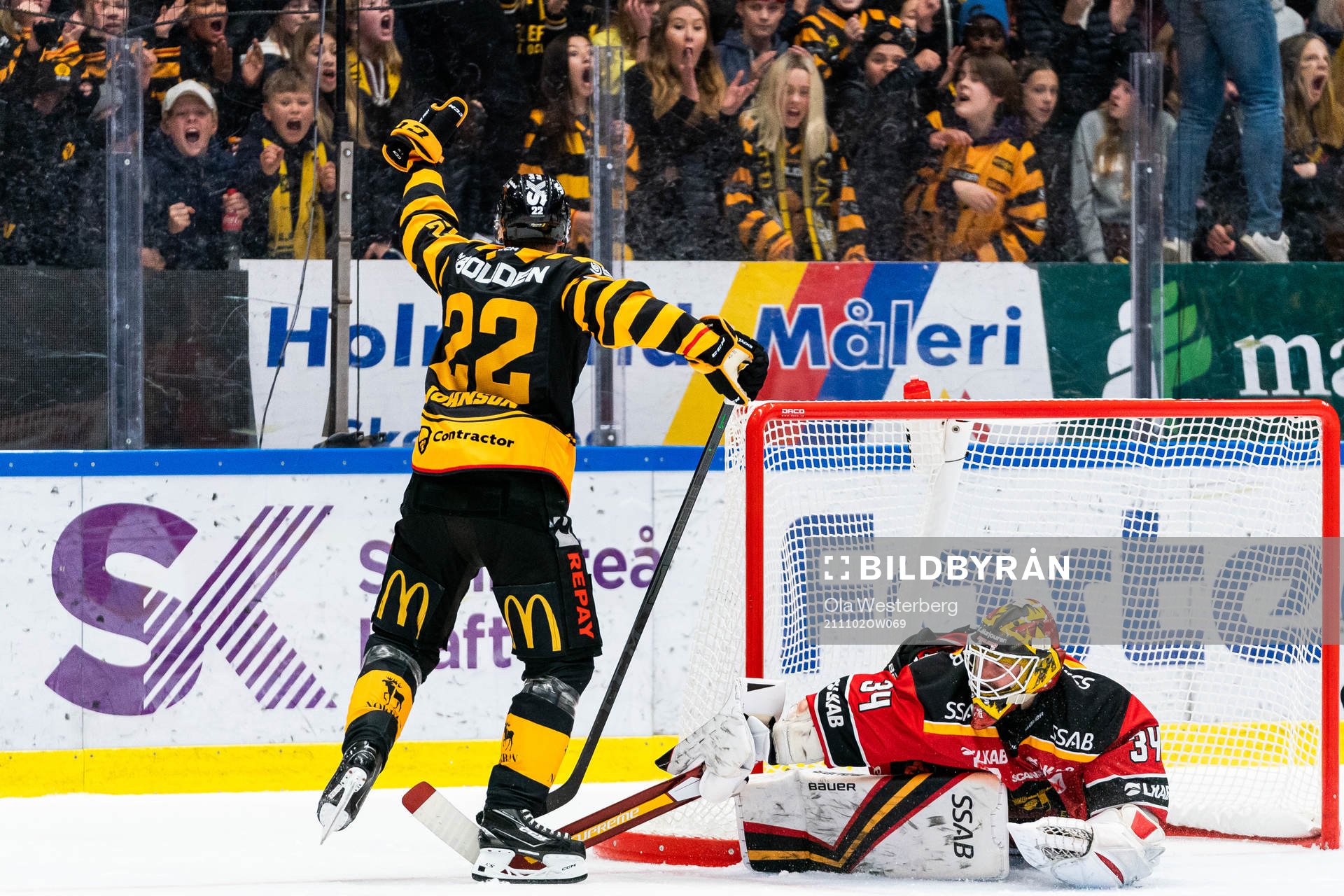 Skellefteås Jonathan Johnson gör 4-2 på Luleås målvakt