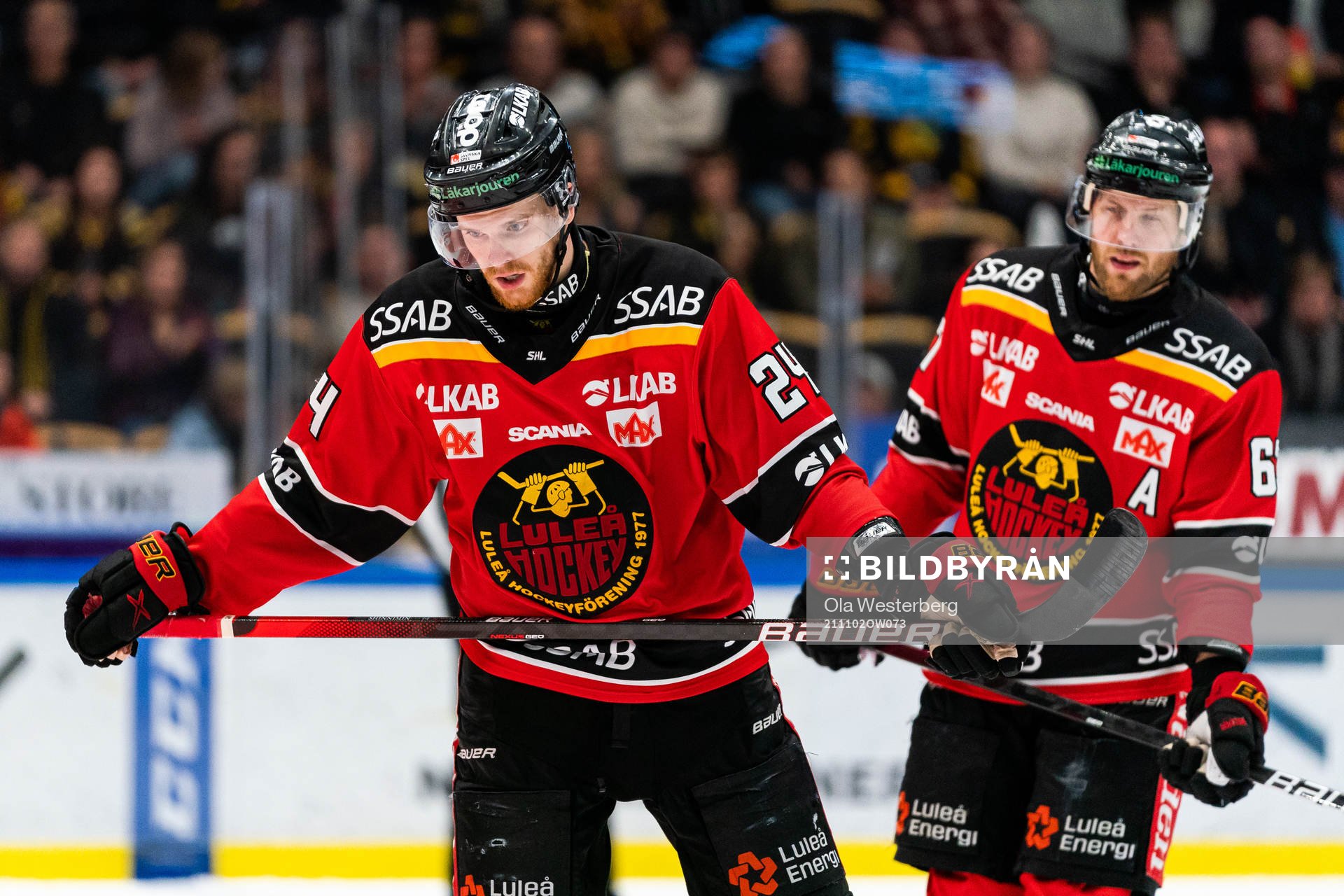 Luleås Brendan Shinnimin och Linus Omark deppar