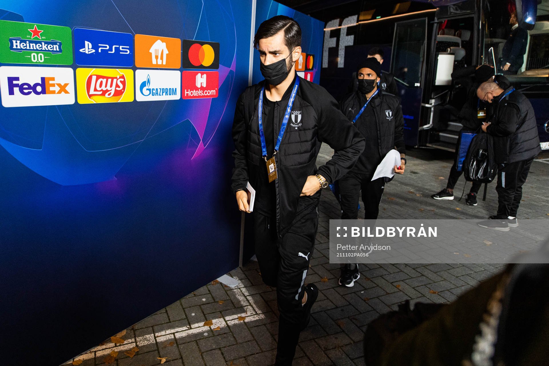 Adi Nalic of Malmö FF, arrives at the arena