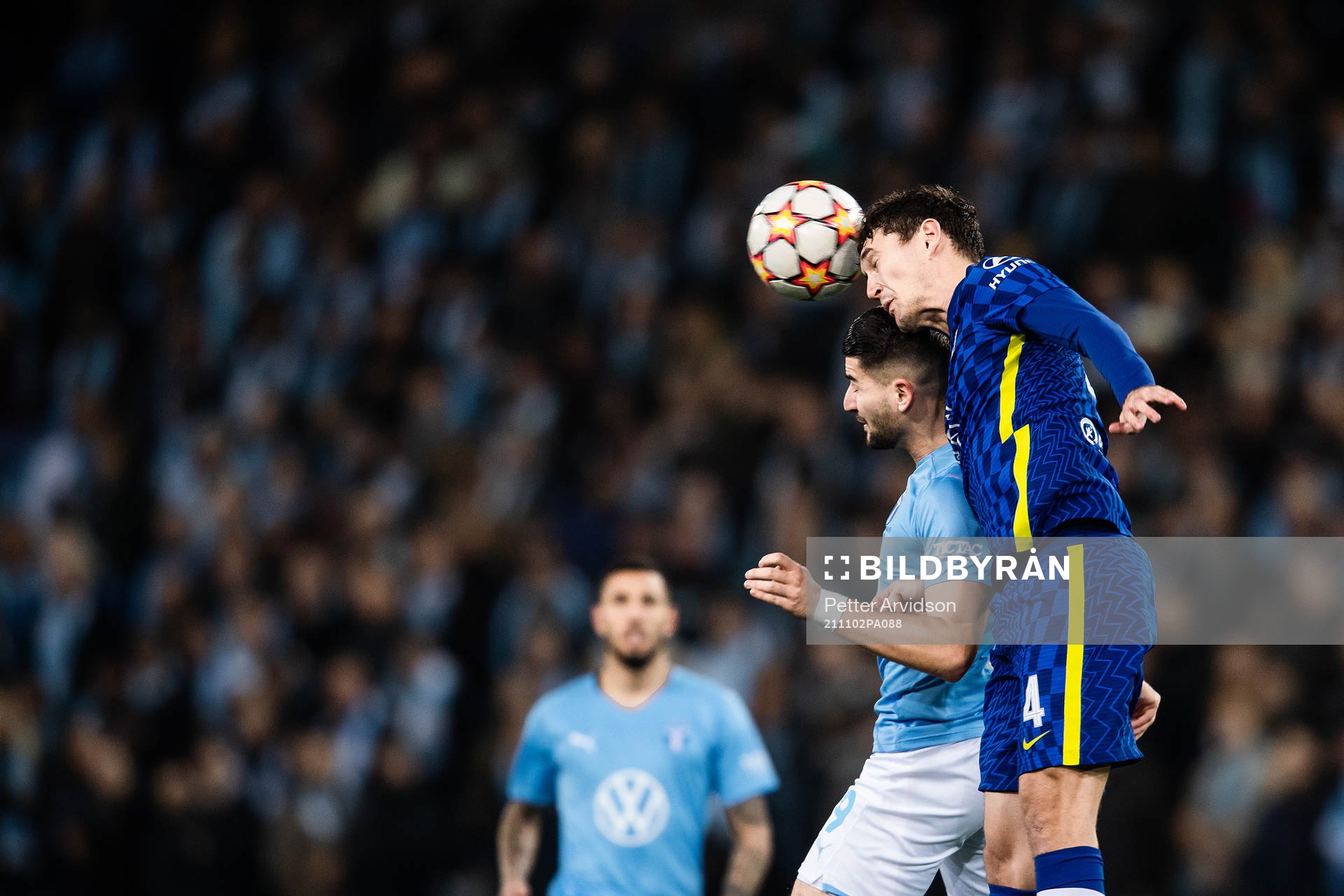 Antonio Colak of Malmö FF and Andreas Christensen of