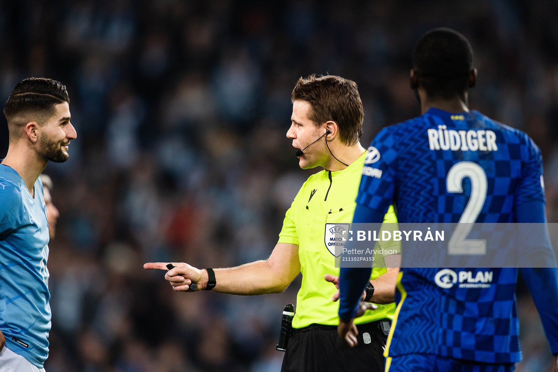 Antonio Colak of Malmö FF, Antonio Rudiger of Chelsea and