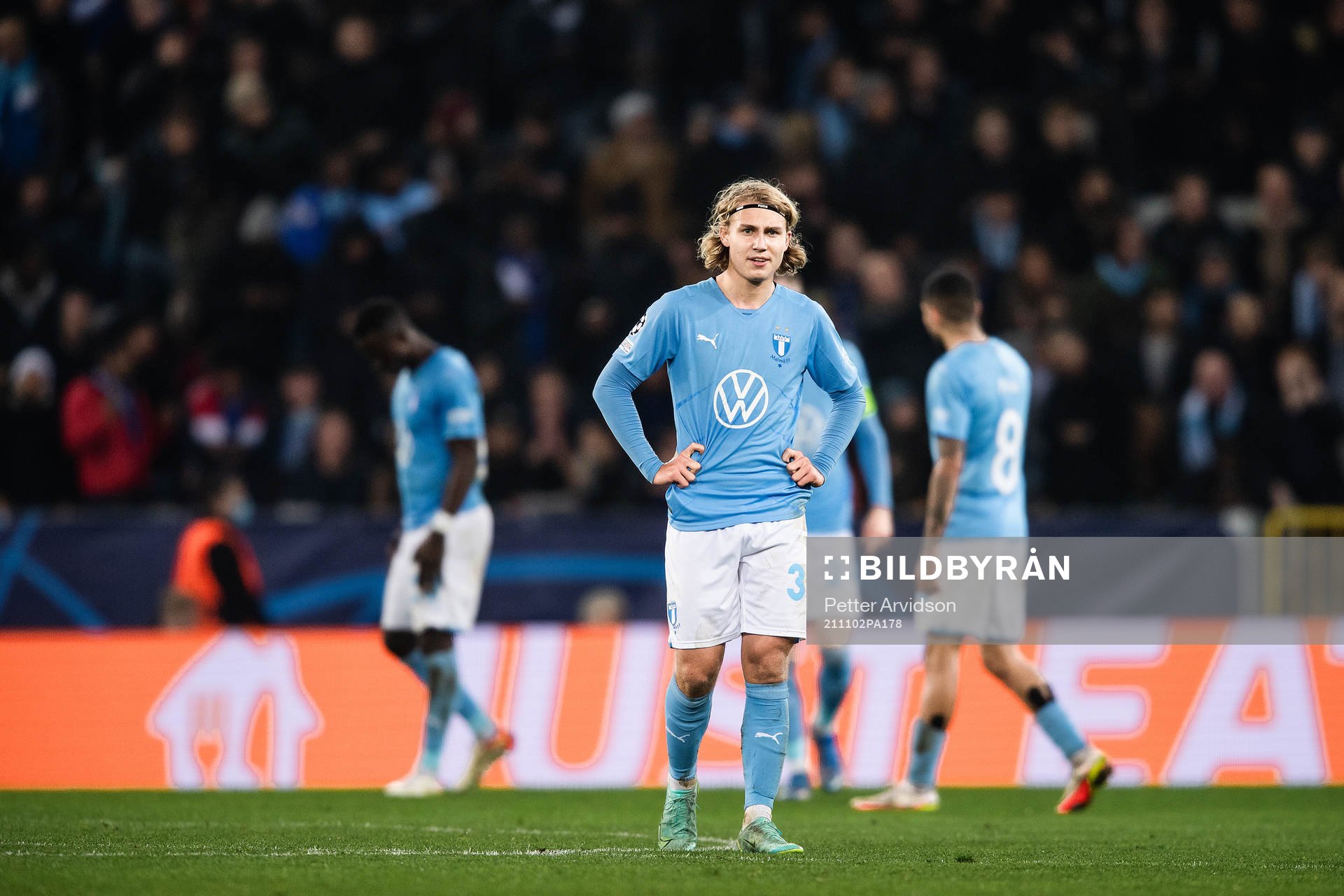 Sebastian Nanasi of Malmö FF looks dejected