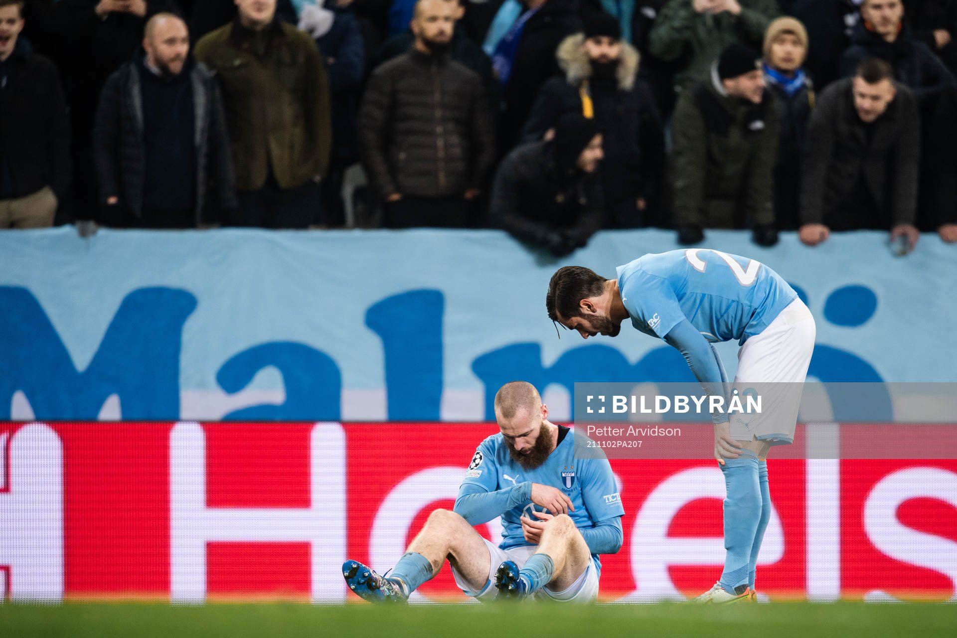 Jo Inge Berget and Adi Nalic of Malmö FF