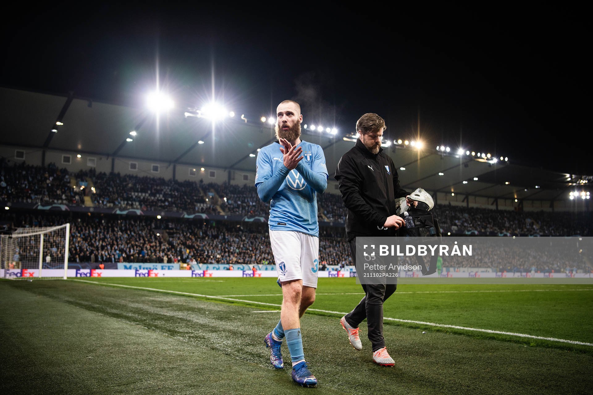 Jo Inge Berget of Malmö FF leaves the pitch