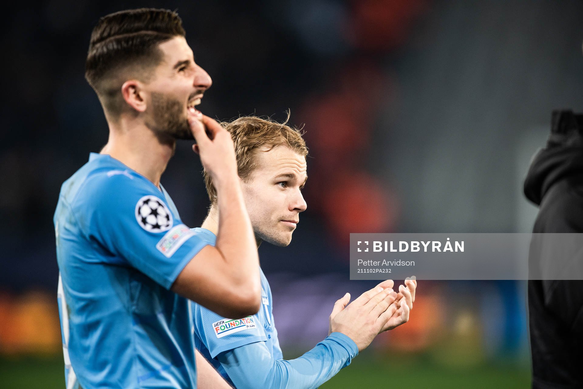 Antonio Colak and Oscar Lewicki of Malmö FF