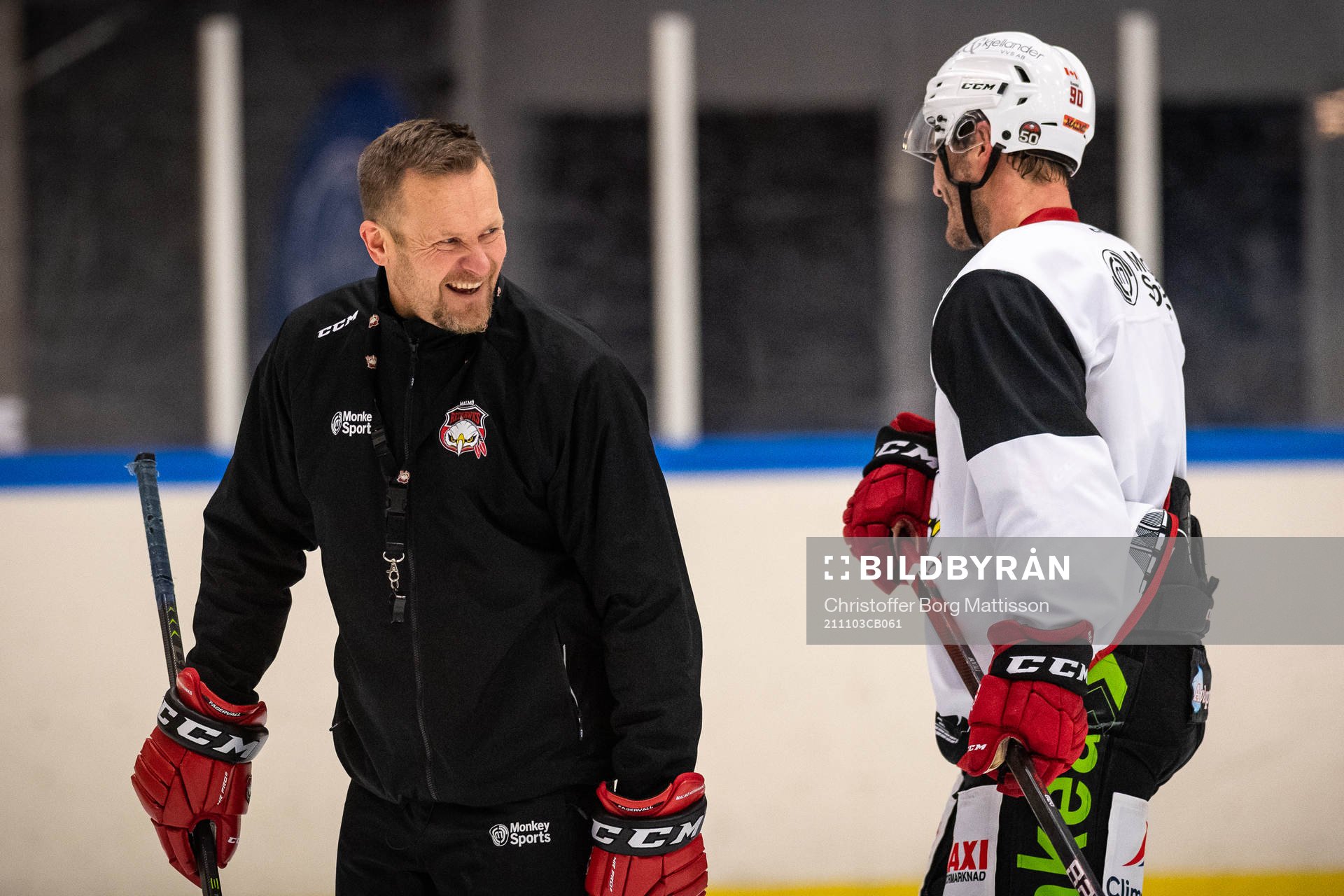 Tränare Joakim Fagervall och Lance Bouma