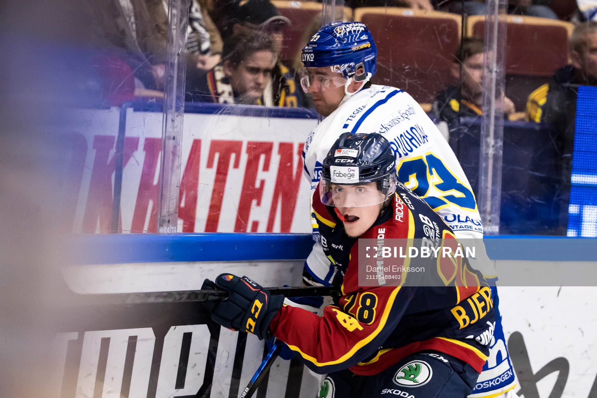 Djurgårdens Oscar Bjerselius och Leksands Mikael Ruohomaa