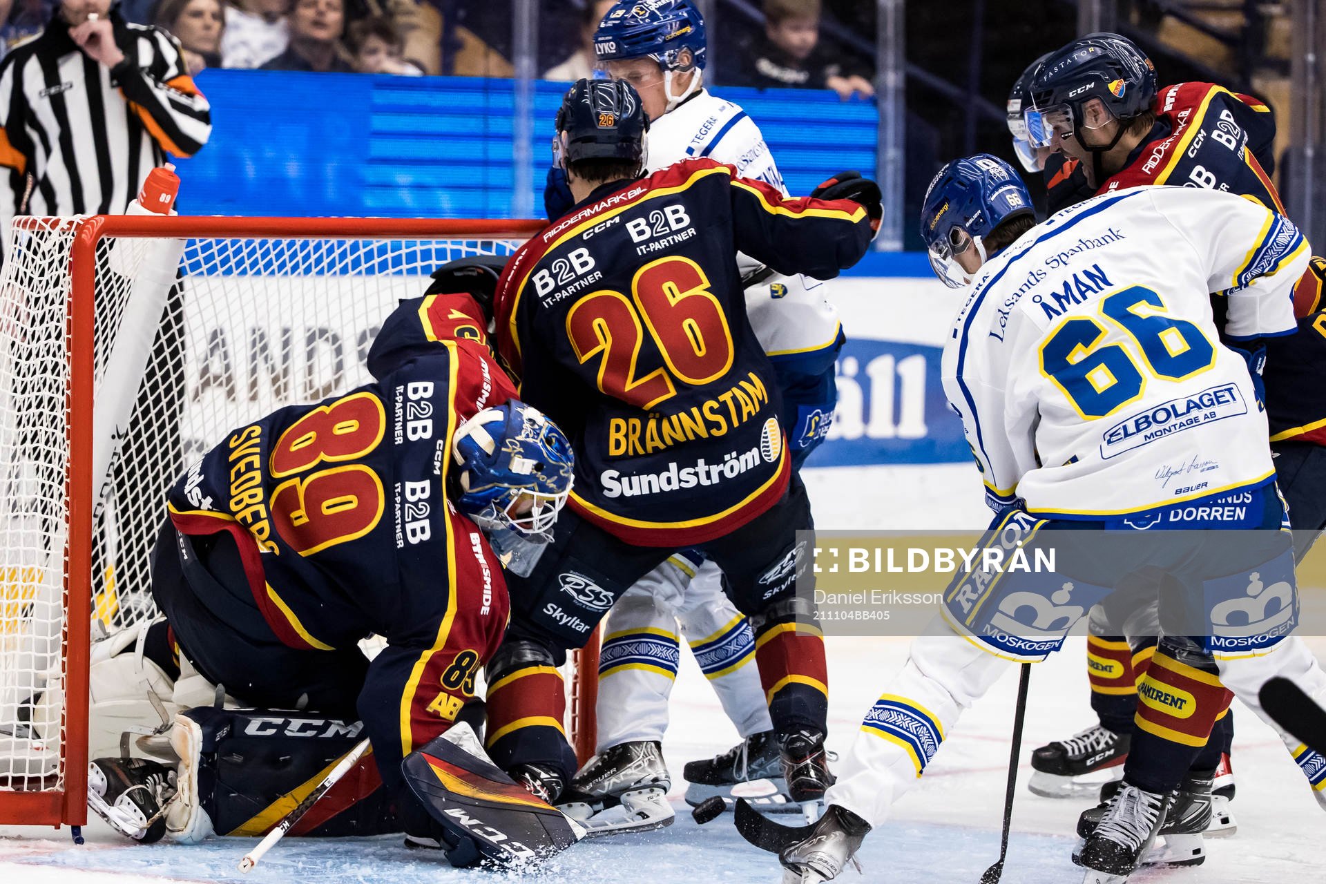 Djurgårdens målvakt Niklas Svedberg och Alex Brännstam