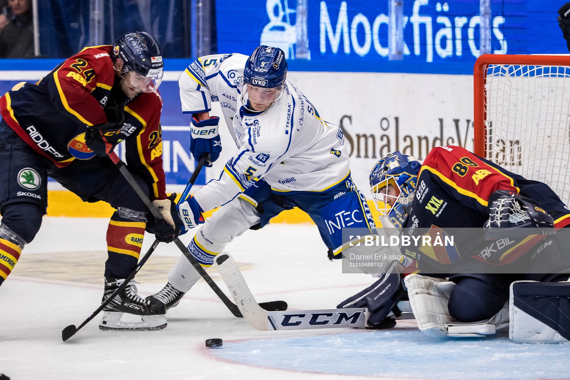 Leksands Calle Själin och Djurgårdens målvakt Niklas