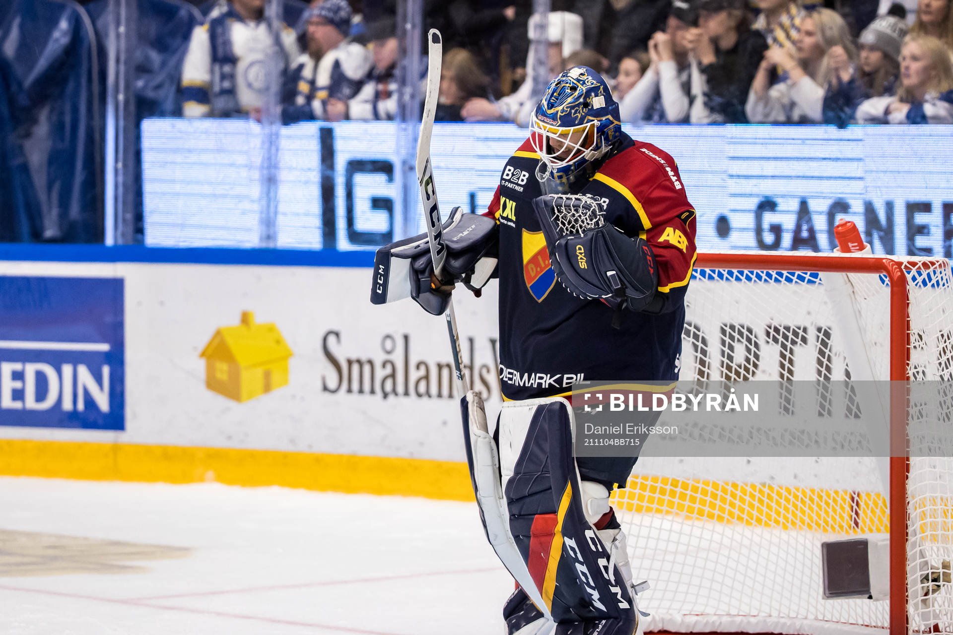 Djurgårdens målvakt Niklas Svedberg jublar