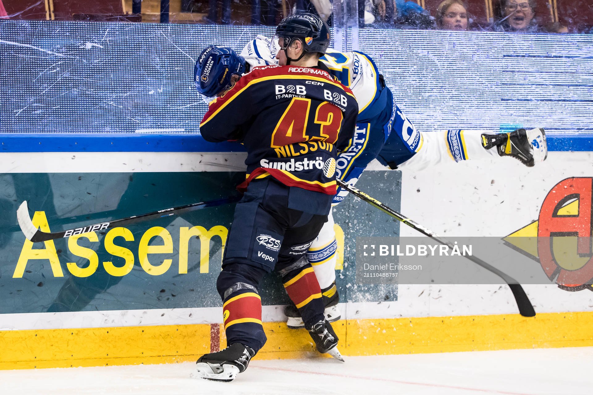 Djurgårdens Tom Nilsson och Leksands Max Veronneau