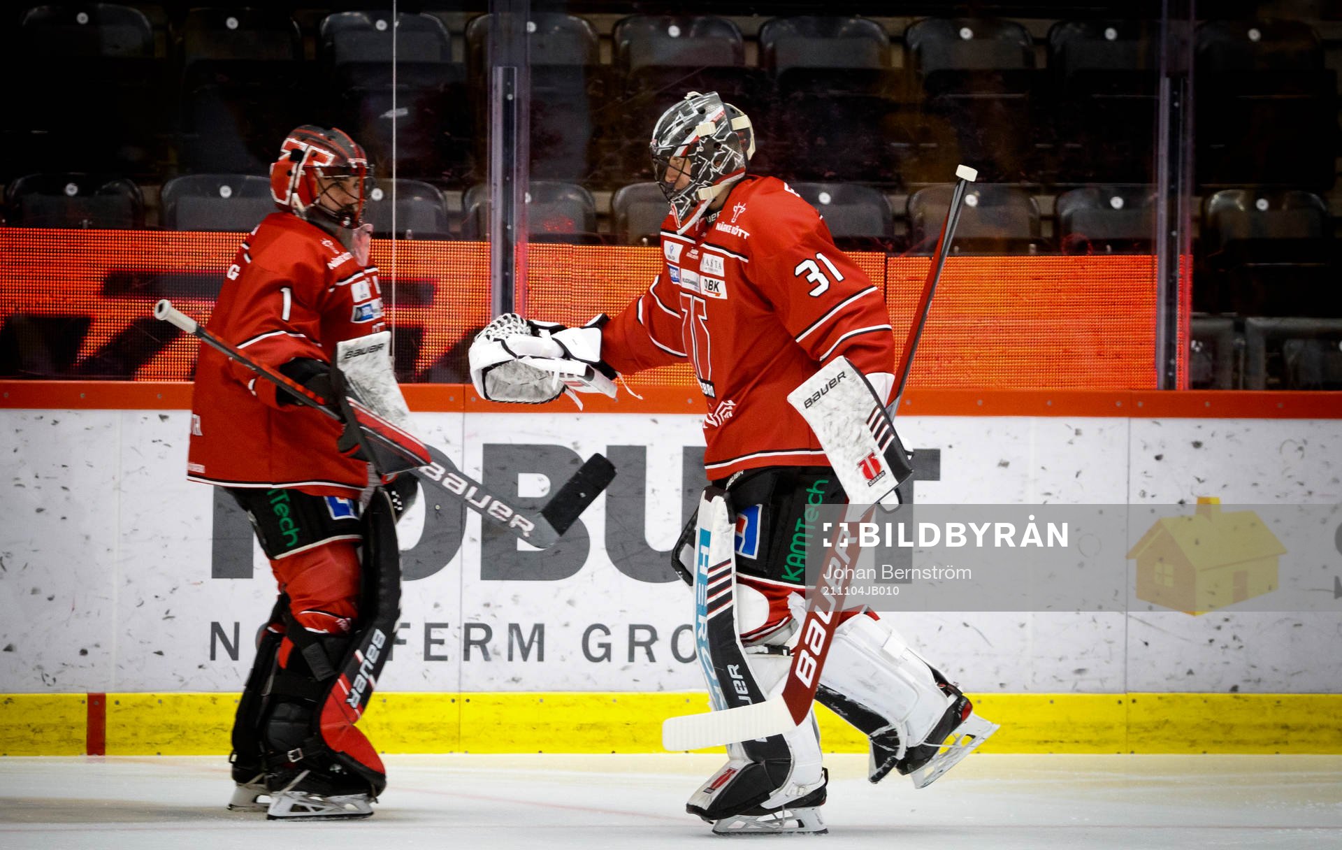 Örebros målvakt Jhonas Enroth och målvakt Jonas Arntzen