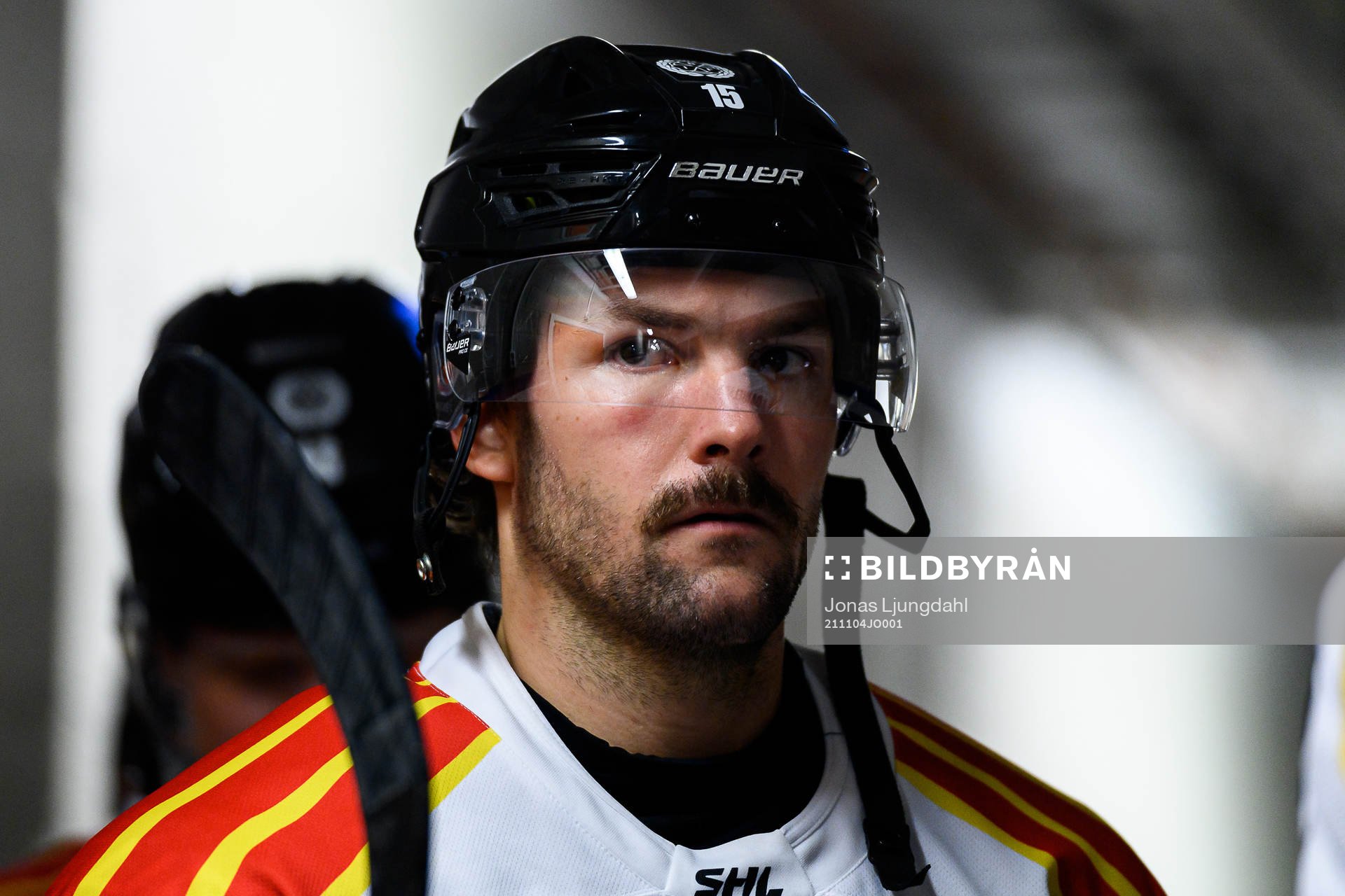 Brynäs Simon Bertilsson före värmningen