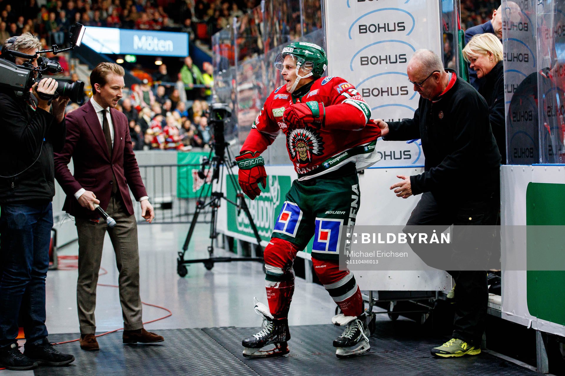 Frölundas Max Friberg blöder från benet