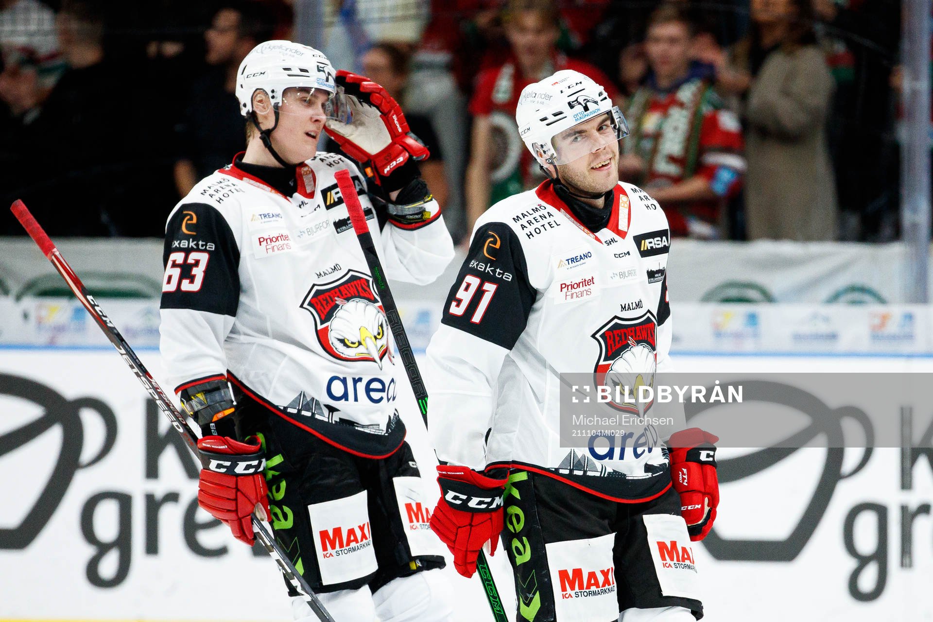 Malmö Redhawks Fredrik Händemark och Magnus Pääjärvi