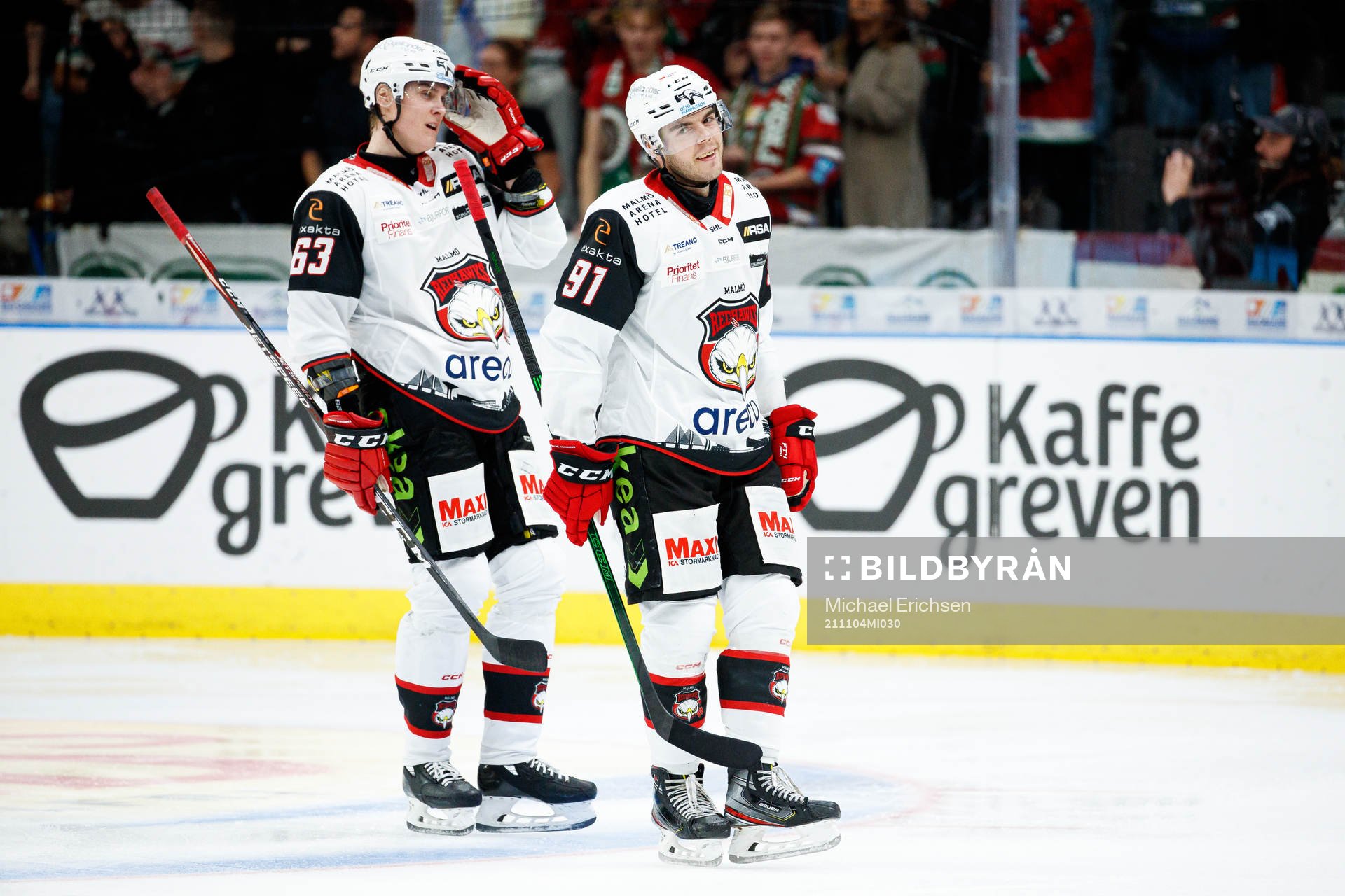 Malmö Redhawks Fredrik Händemark och Magnus Pääjärvi