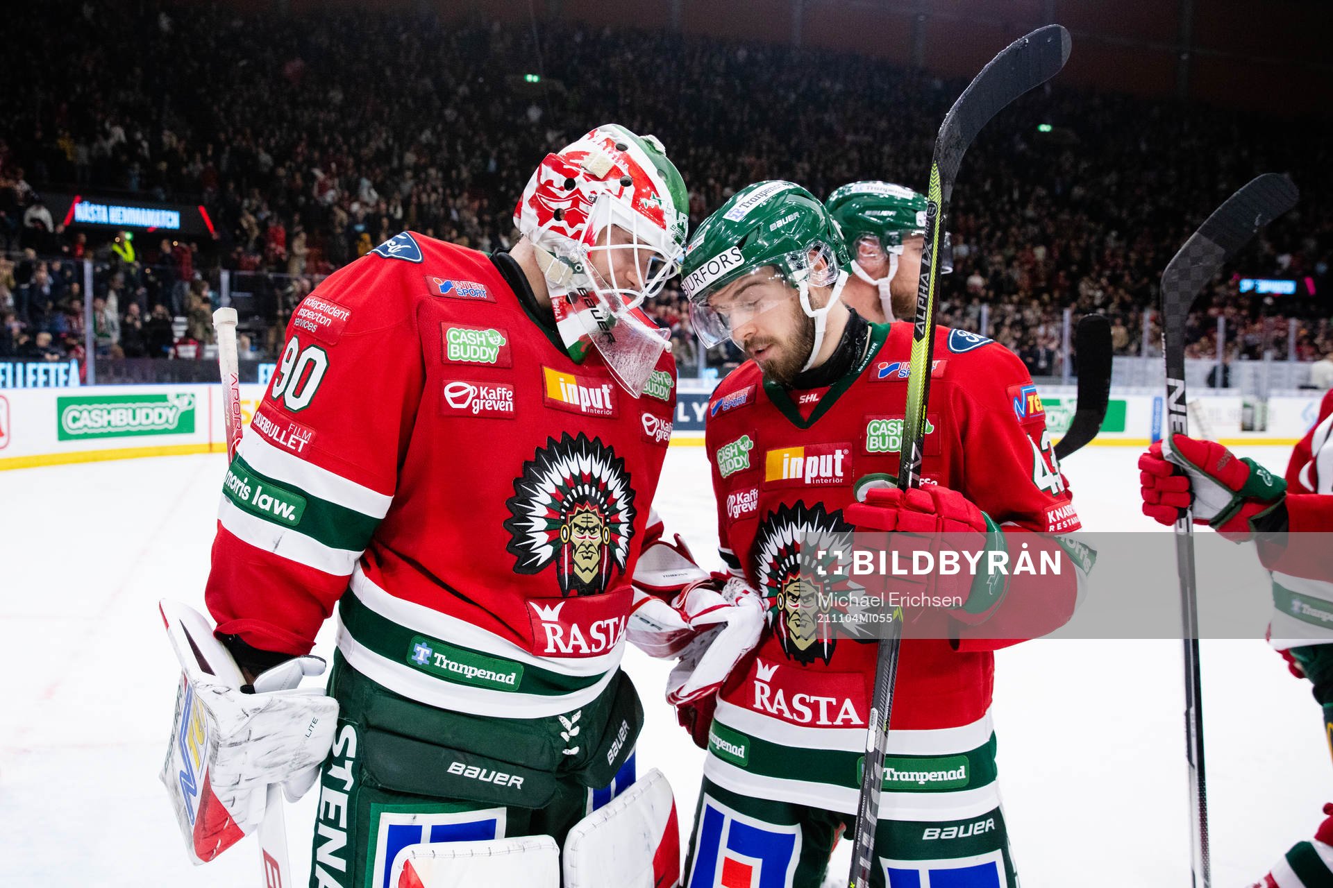 Frölundas målvakt Matthew Tomkins och Michael Spacek