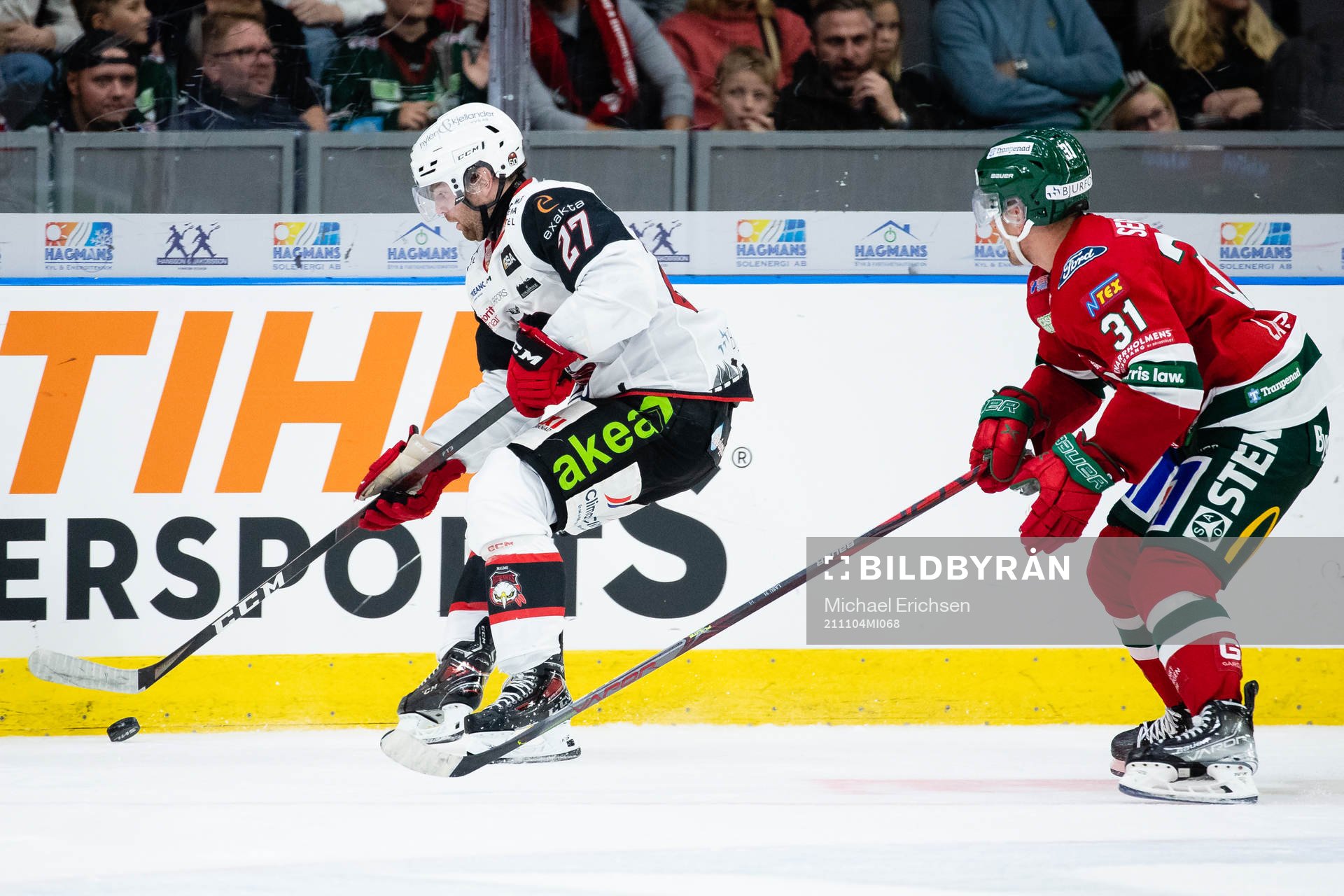 Malmö Redhawks Ponthus Westerholm och Frölundas Nicklas