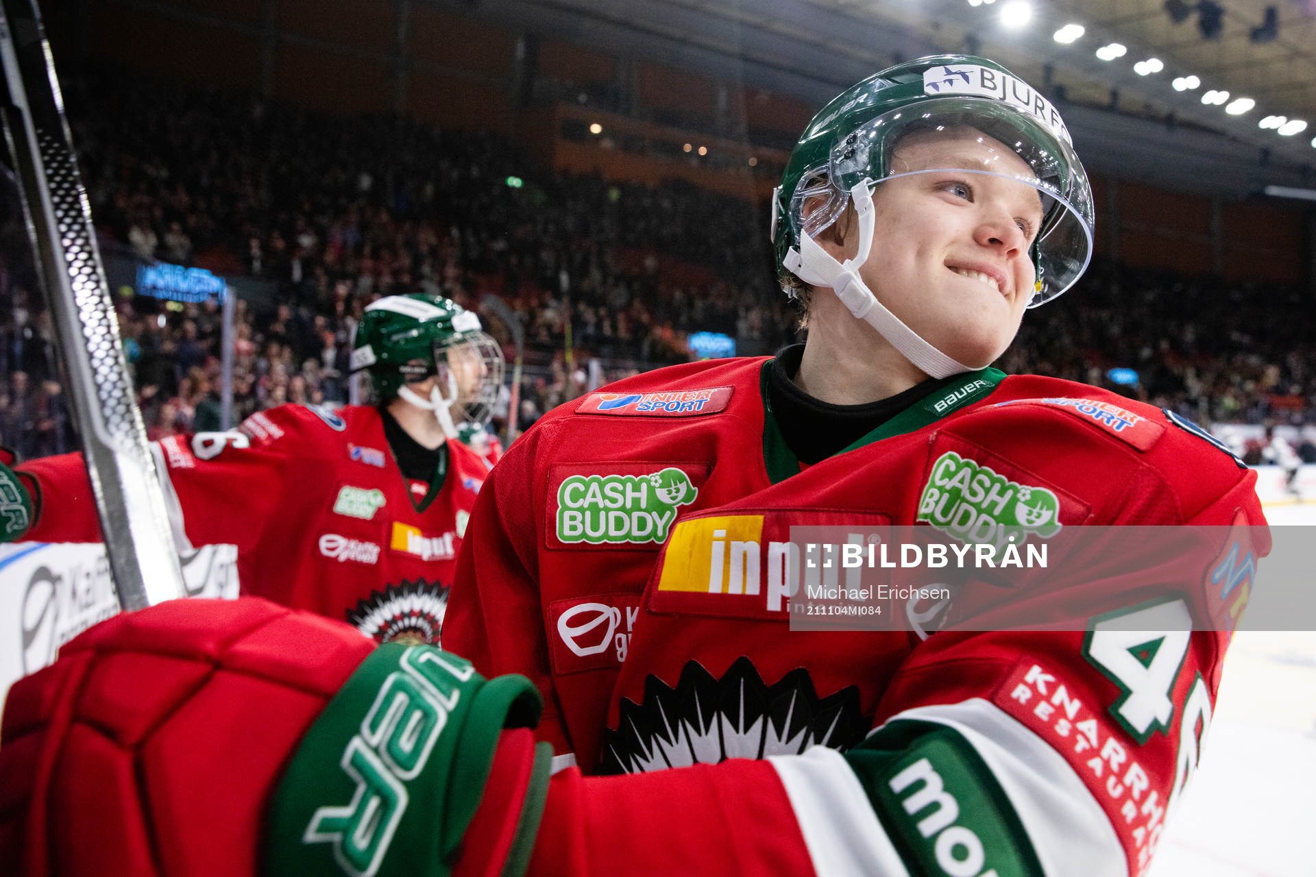 Frölundas Liam Dower Nilsson jublar
