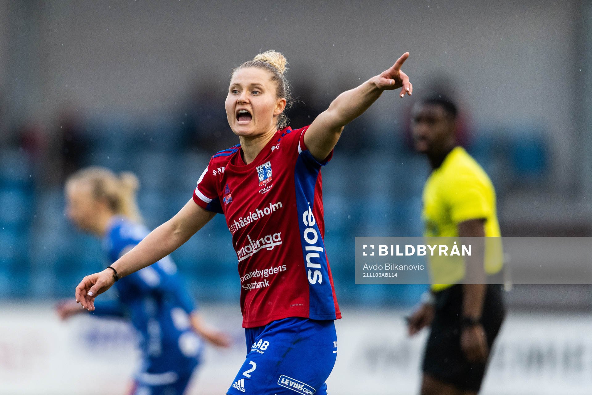 Vittsjös Mie Leth Jans under fotbollsmatchen i Damallsvenskan mellan Vittsjö och Örebro den 6 november 2021 i Vittsjö. 