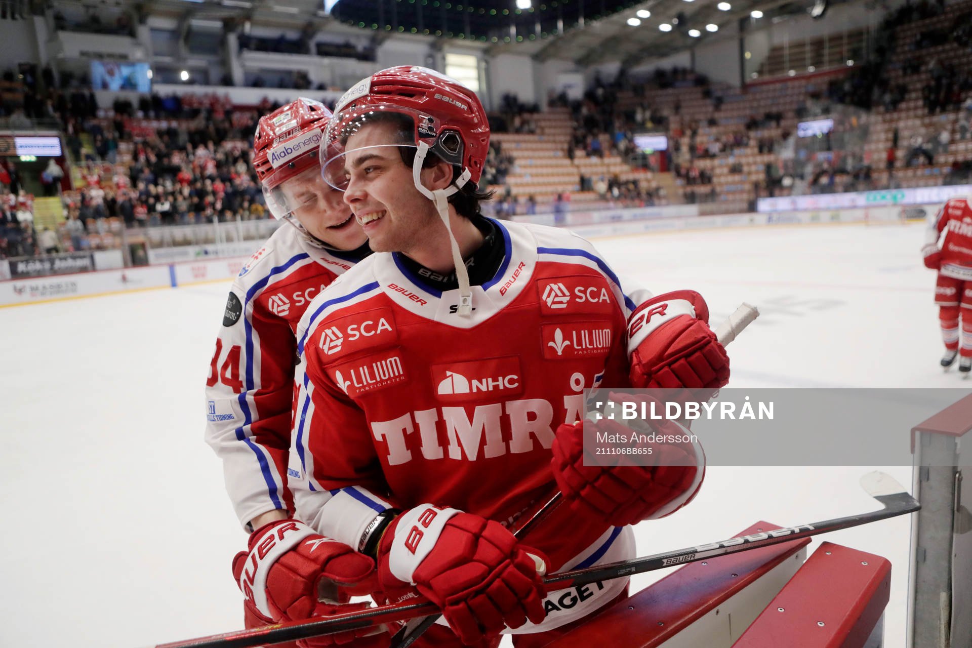 Timrås Sebastian Hartmann och Filip Westerlund jublar