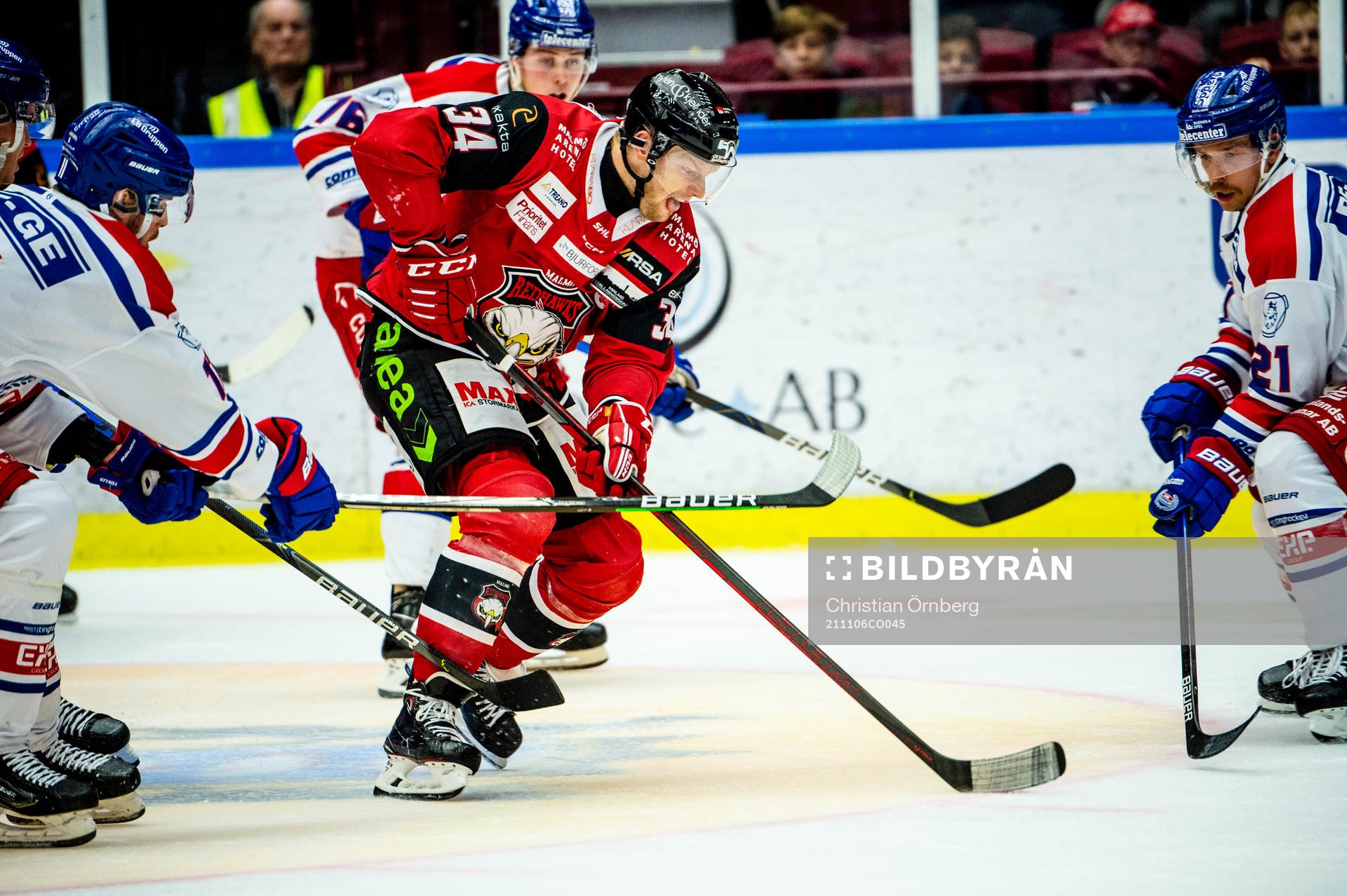 Malmö Redhawks Carl Söderberg mot Oskarshamns Joakim