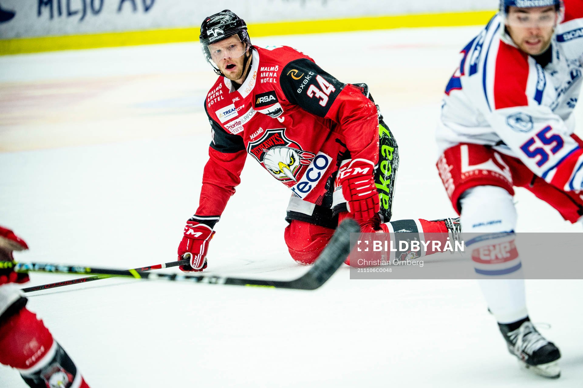 Malmö Redhawks Carl Söderberg på isen