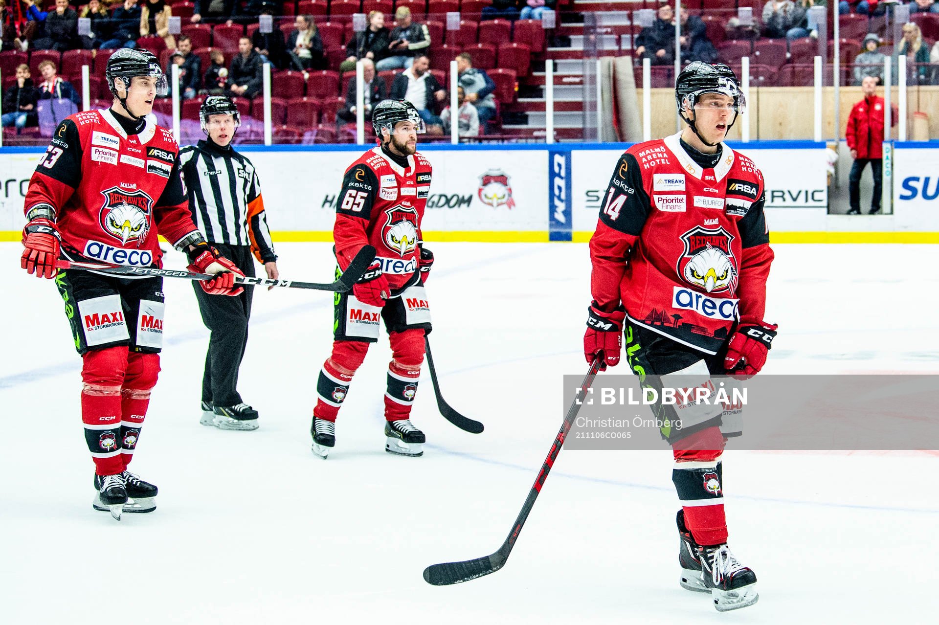 Malmö Redhawks Carl-Johan Lerby, Fredrik Händemark och