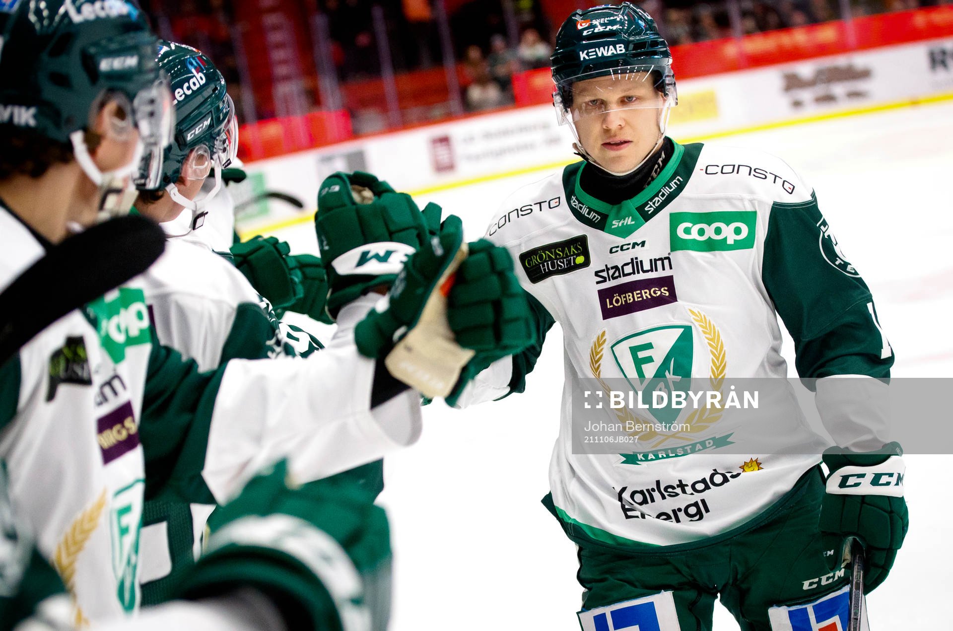 Färjestads Daniel Viksten jublar