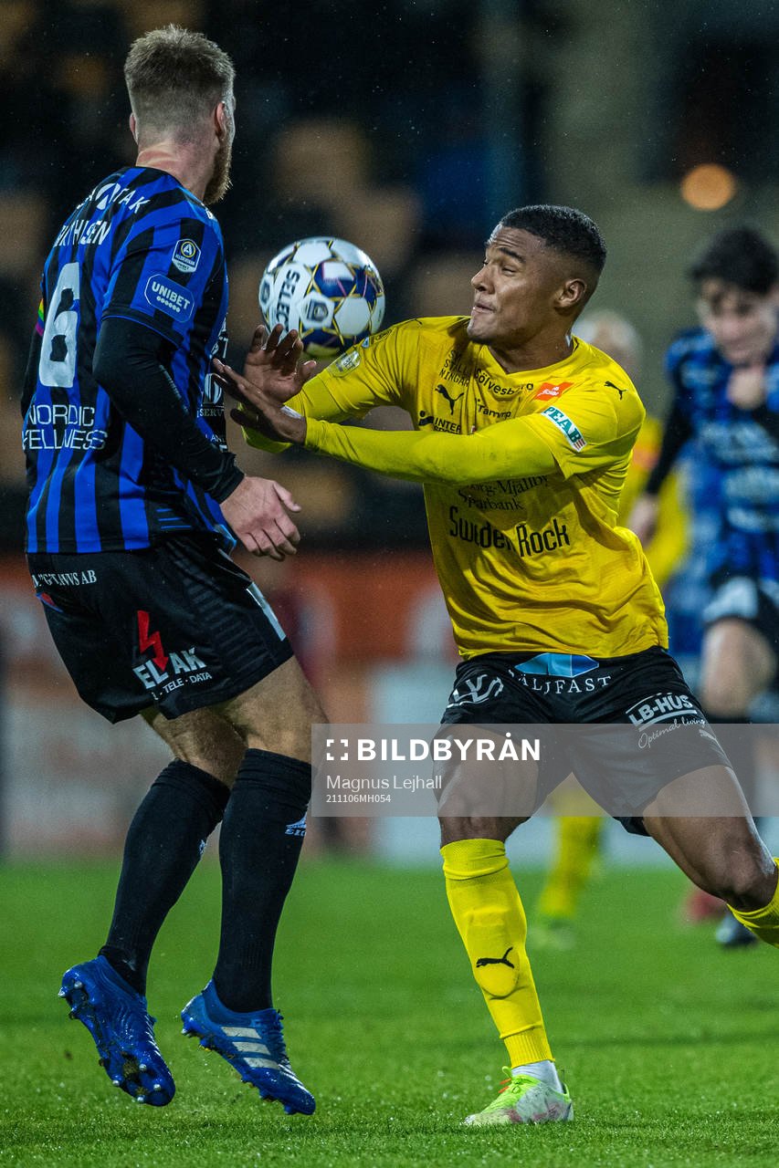 Sirius Marcus Mathisen och Mjällbys Amin Sarr
