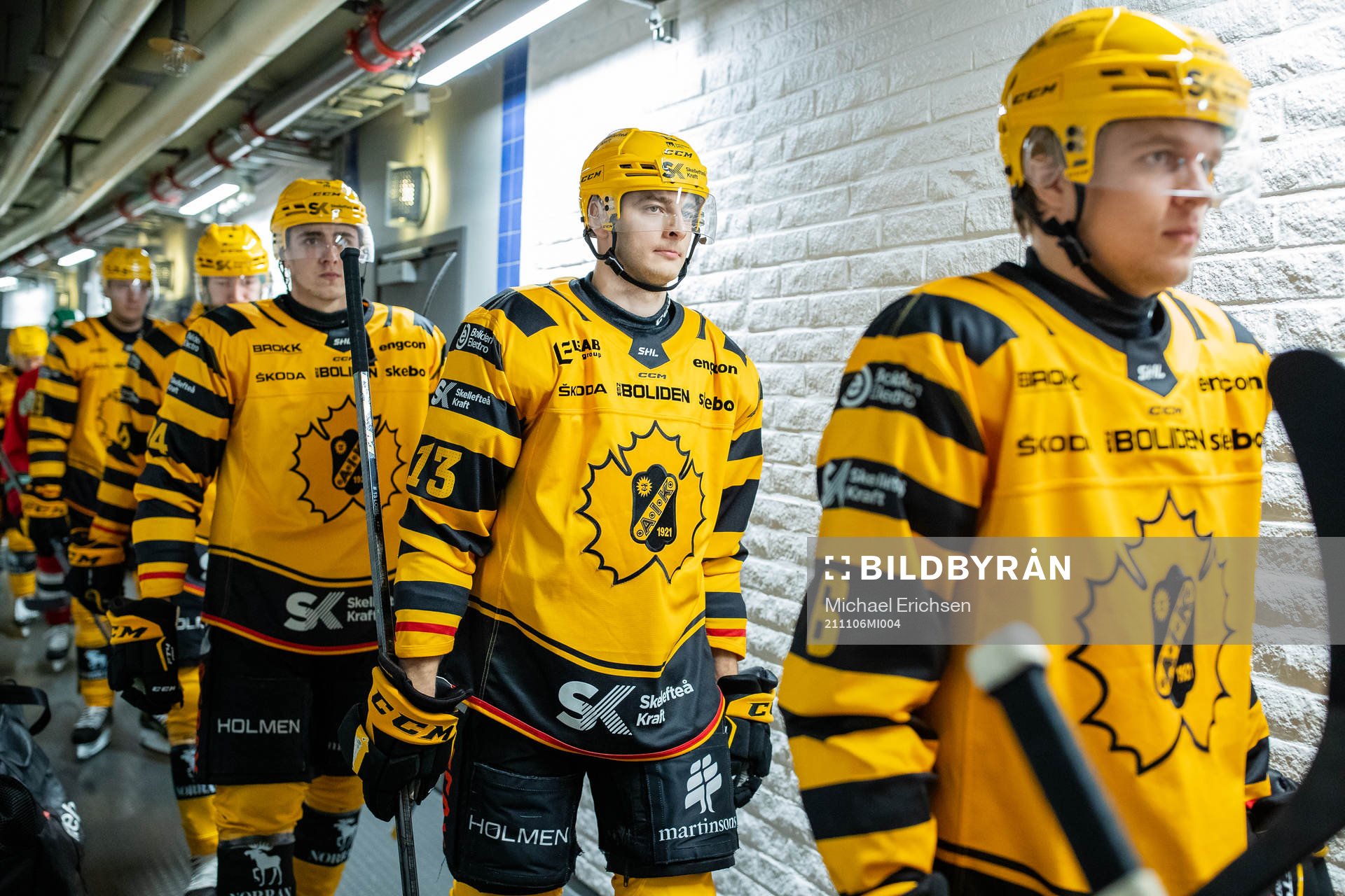 Skellefteås Stefan Loibl innan ishockeymatchen i SHL