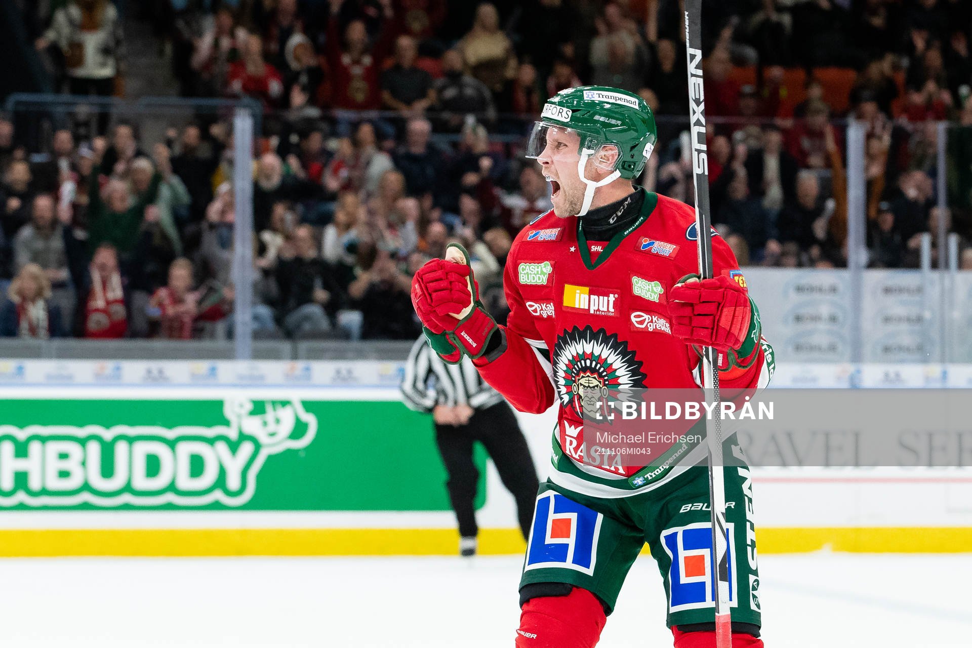 Frölundas Viktor Ekbom jublar