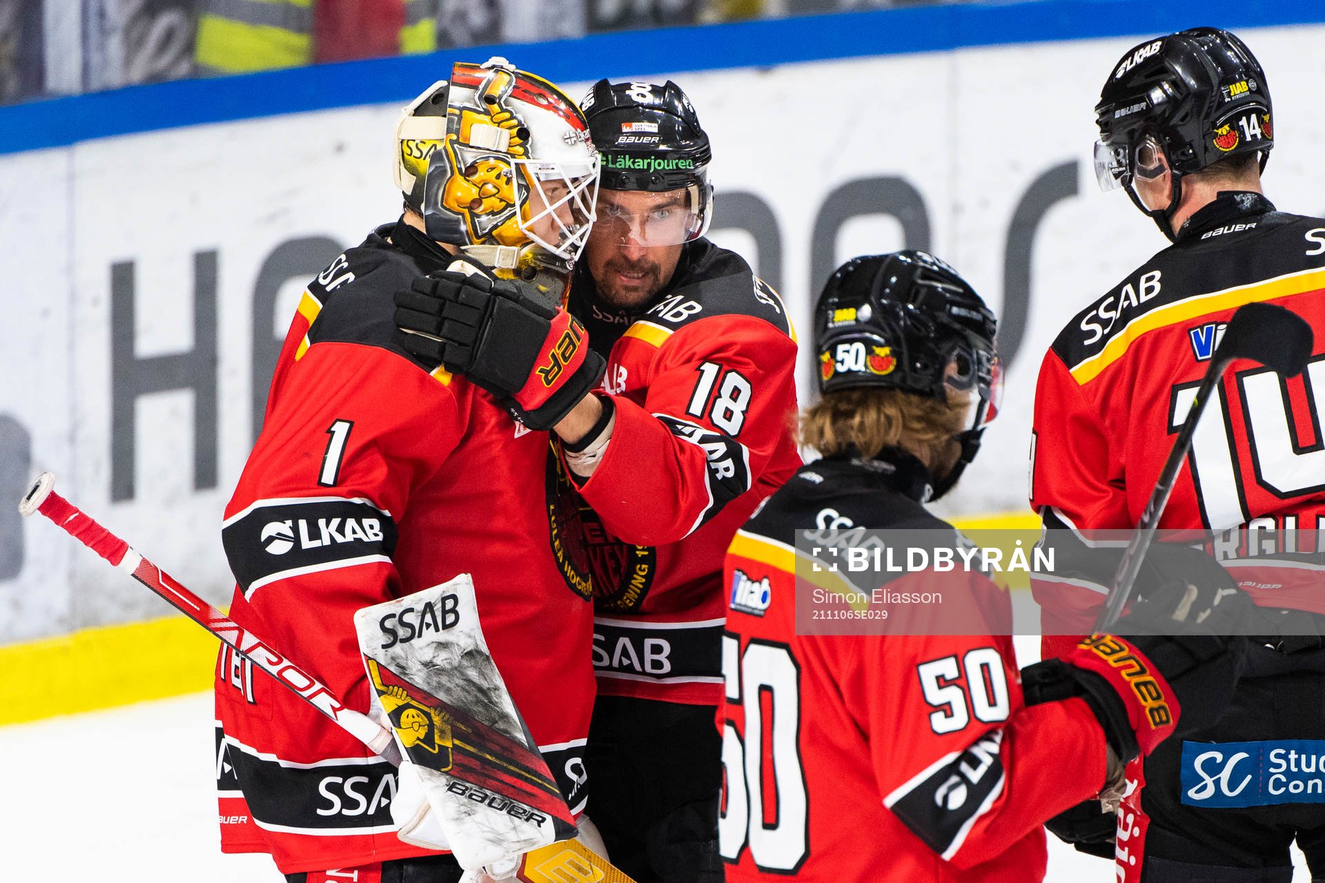 Luleås målvakt Jesper Wallstedt och Sami Lepistö