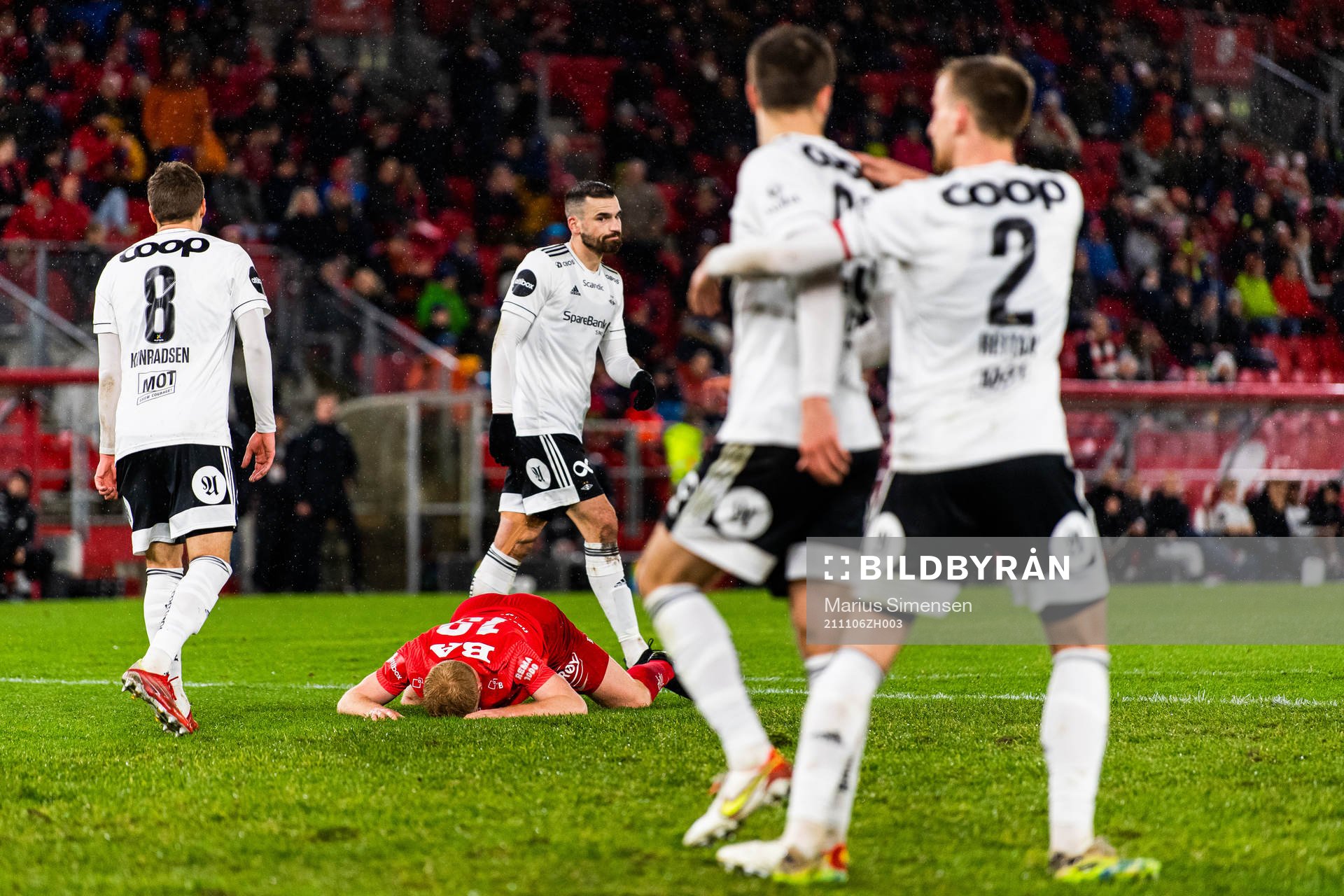 Sivert Heltne Nilsen of Brann looks dejected