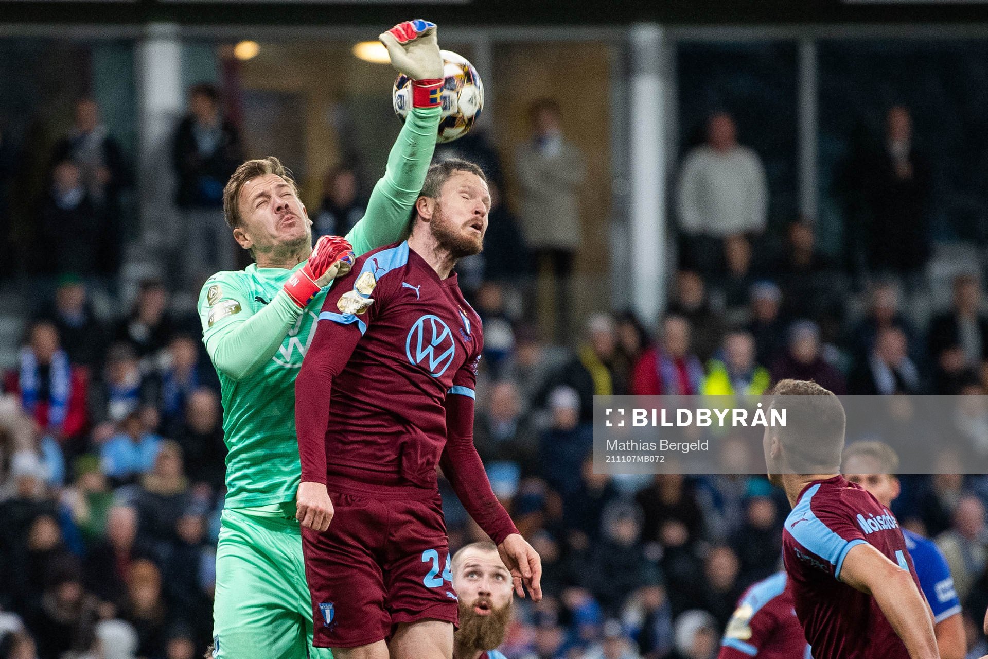 Malmö FFs målvakt Johan Dahlin och Lasse Nielsen