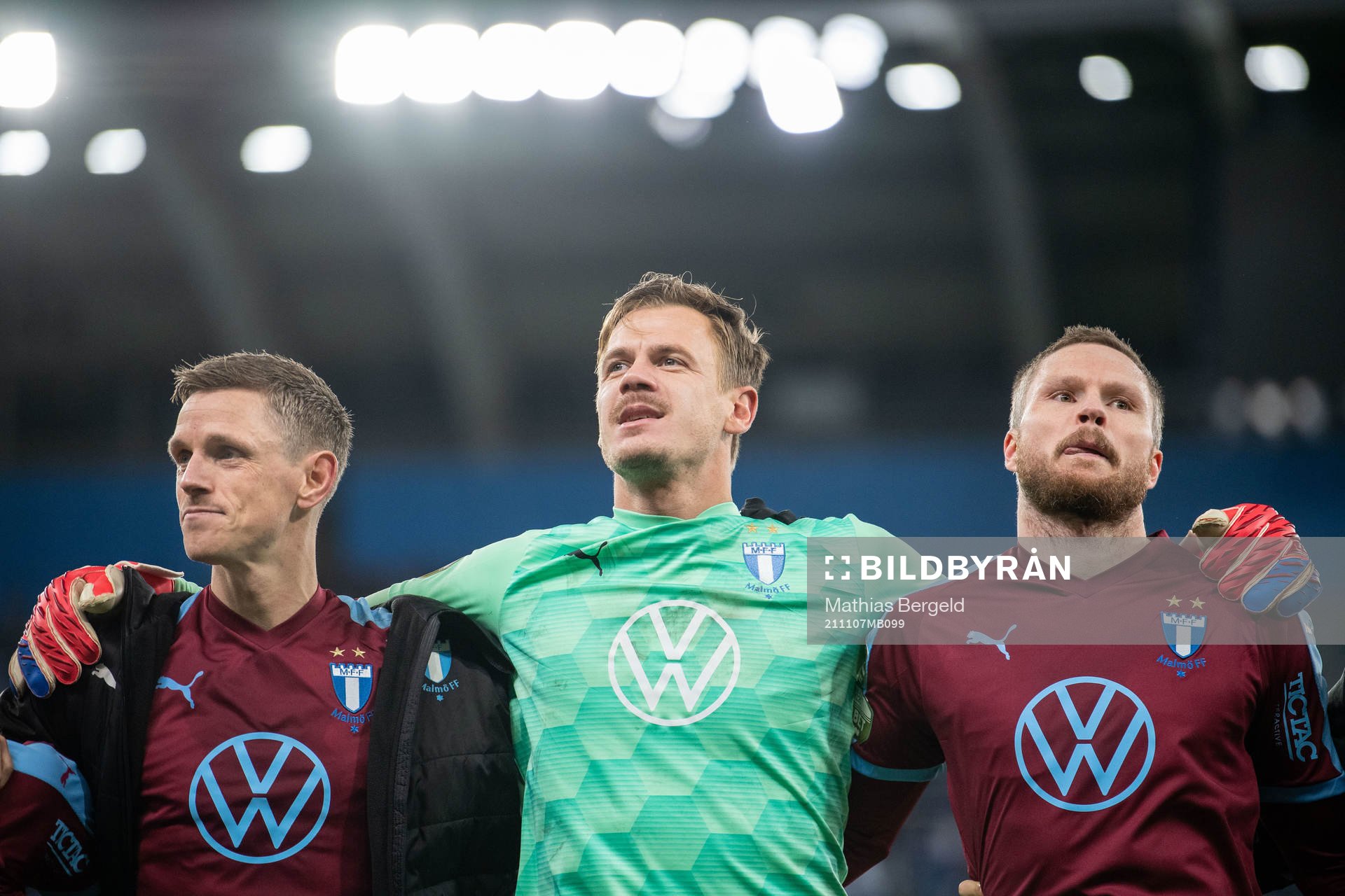 Malmö FFs Sören Rieks, målvakt Johan Dahlin och Lasse