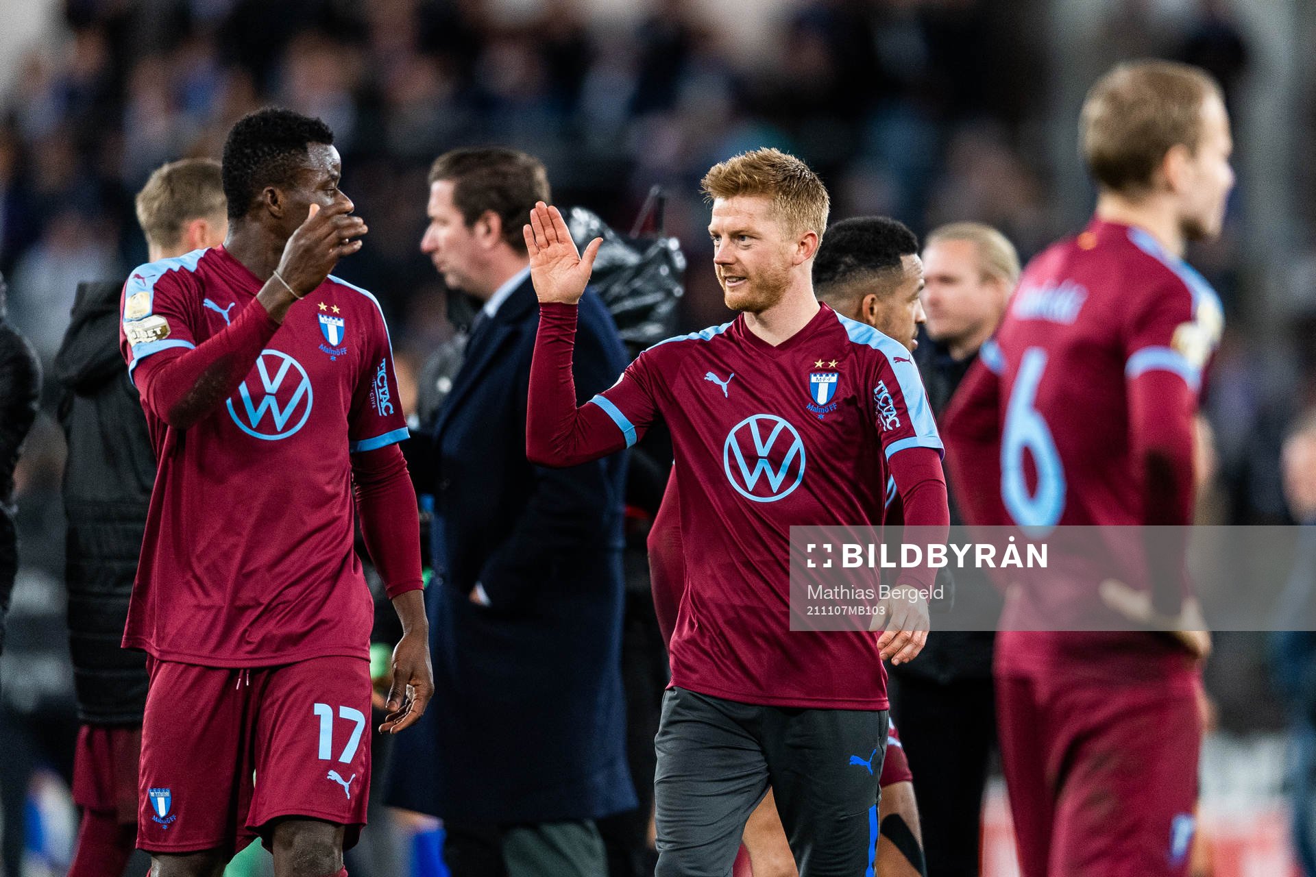 Malmö FFs Malik Abubakari och Anders Christiansen jublar
