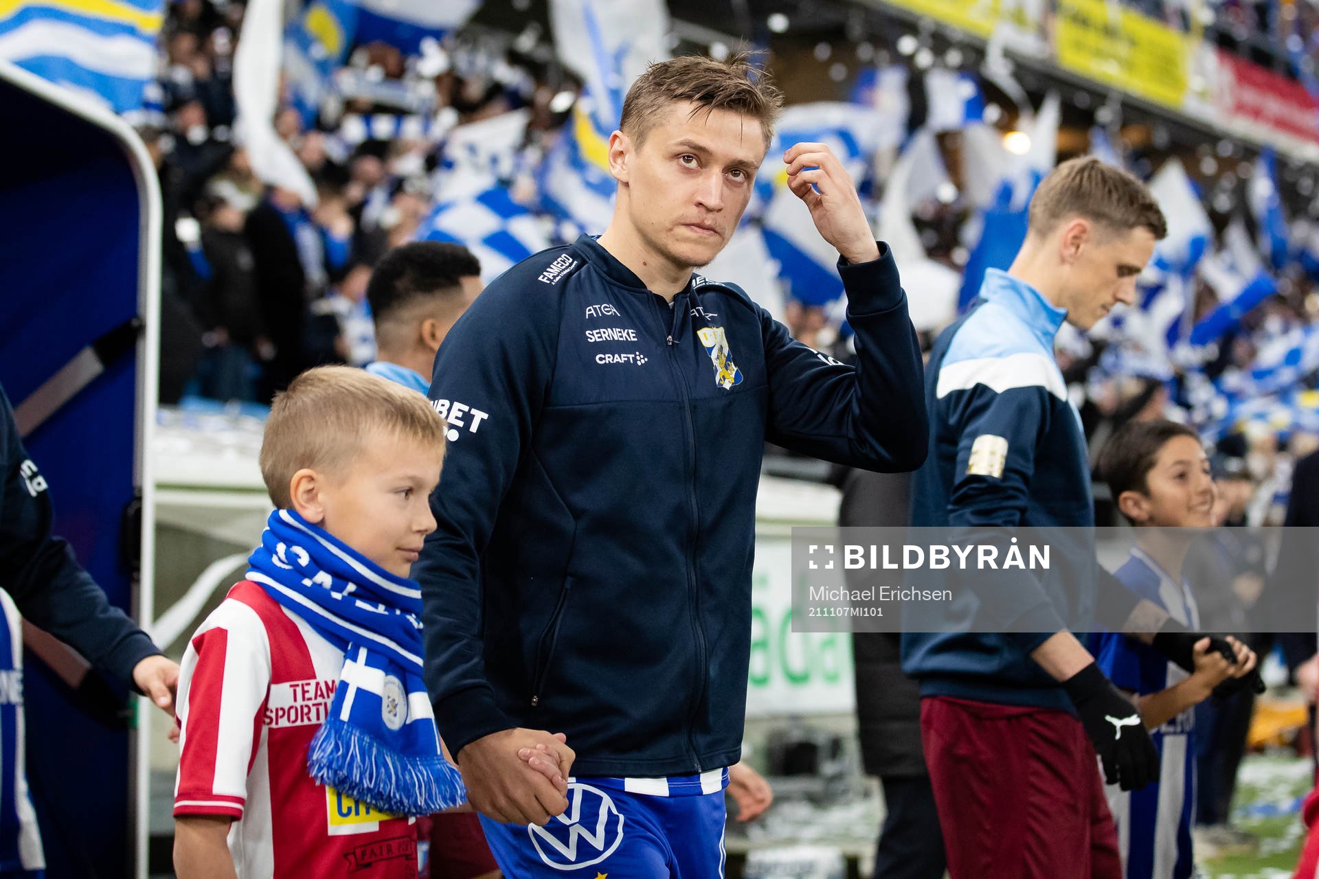 IFK Göteborgs Simon Thern  innan fotbollsmatchen i