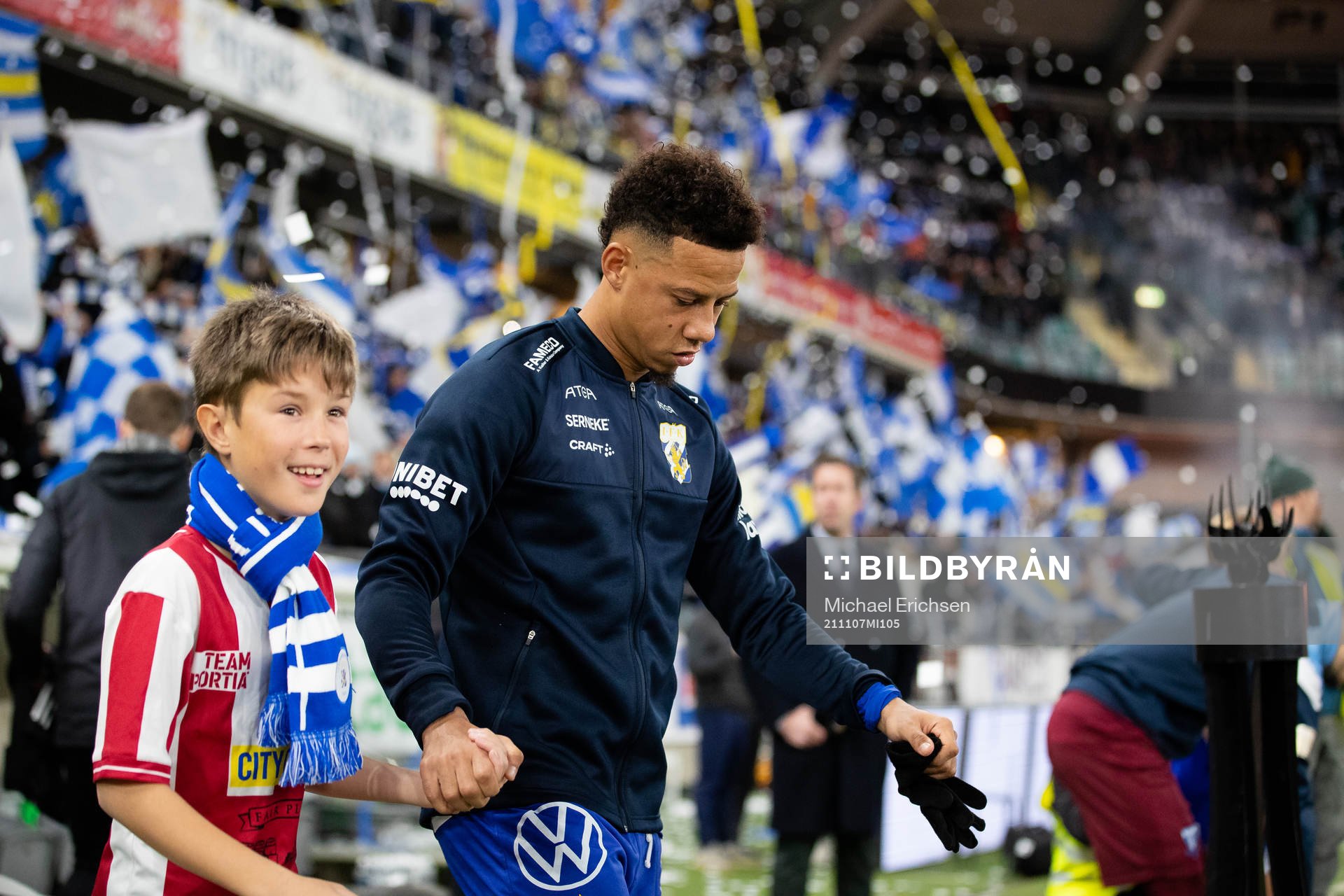 IFK Göteborgs Tobias Sana innan fotbollsmatchen i