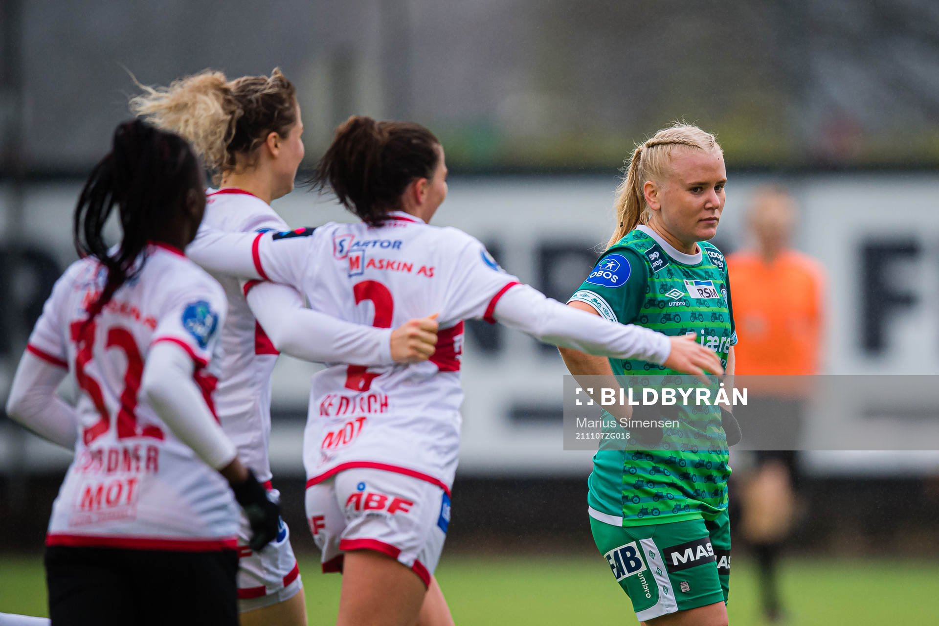 Julie Austdal of Klepp looks dejected