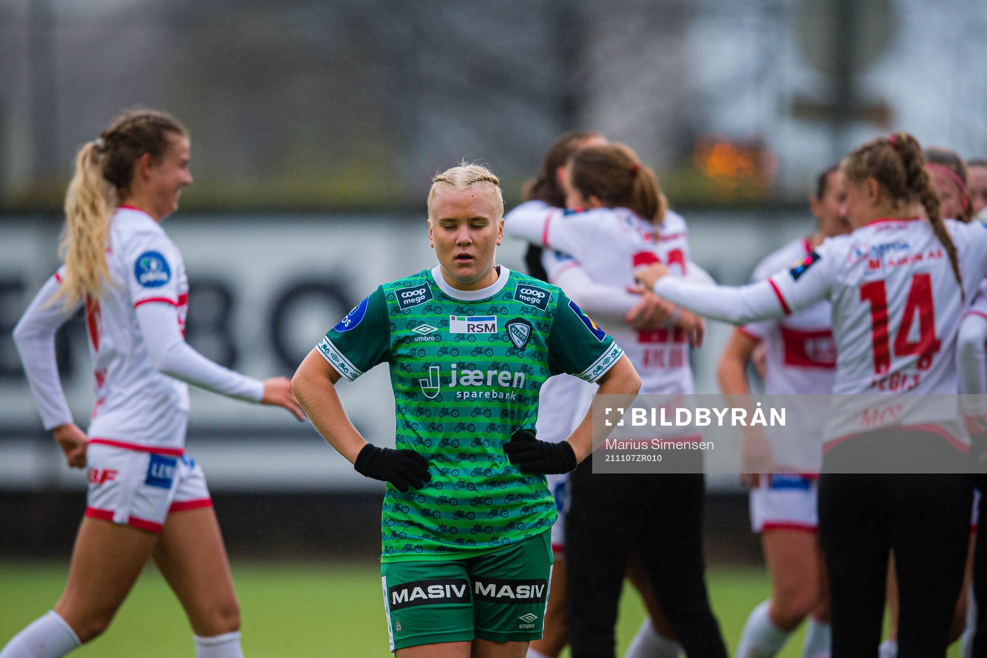 Julie Austdal of Klepp looks dejected the Toppserien