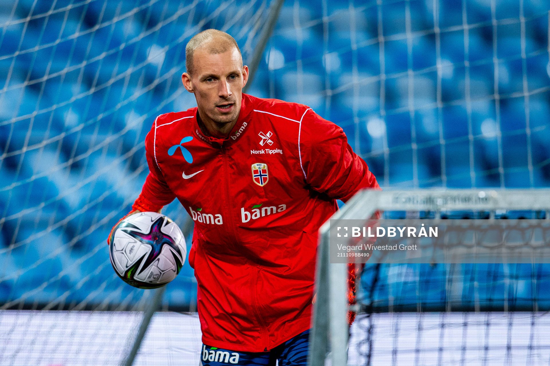 Goalkeeper André Hansen of the Norwegian national football