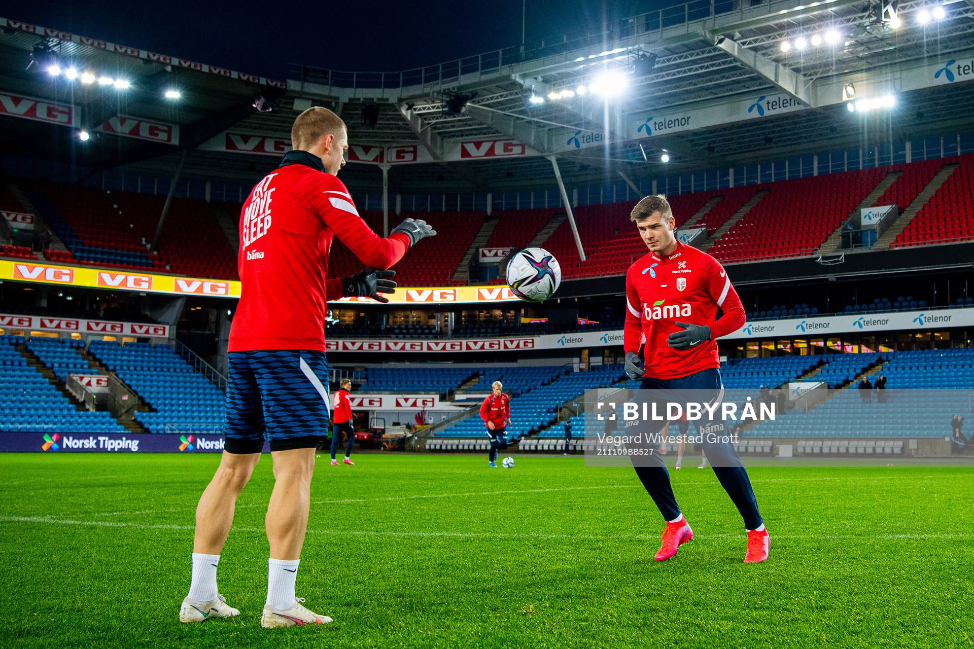 Julian Ryerson and Alexander Sørloth of the Norwegian